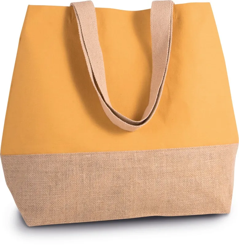 KI0235 Borsa shopping in tela di juta e cotone