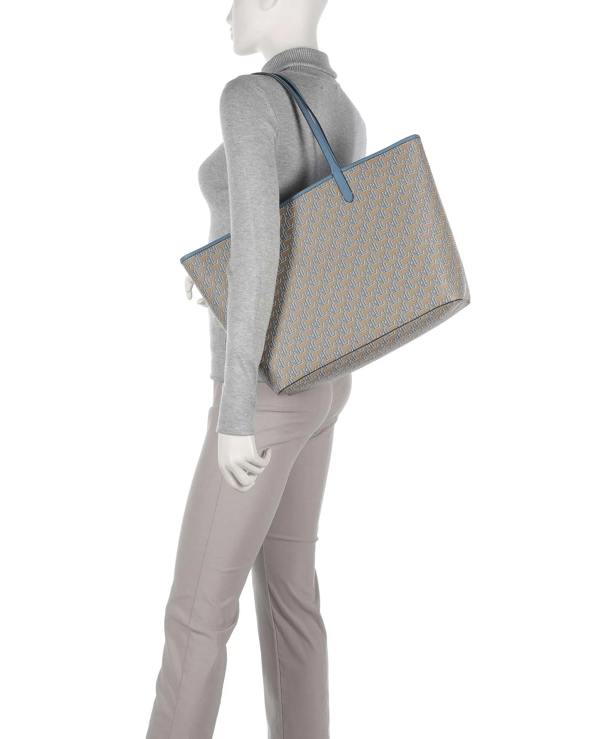  Lauren Ralph Lauren Collins 36 Borsa shopper pelle sintetica beige  