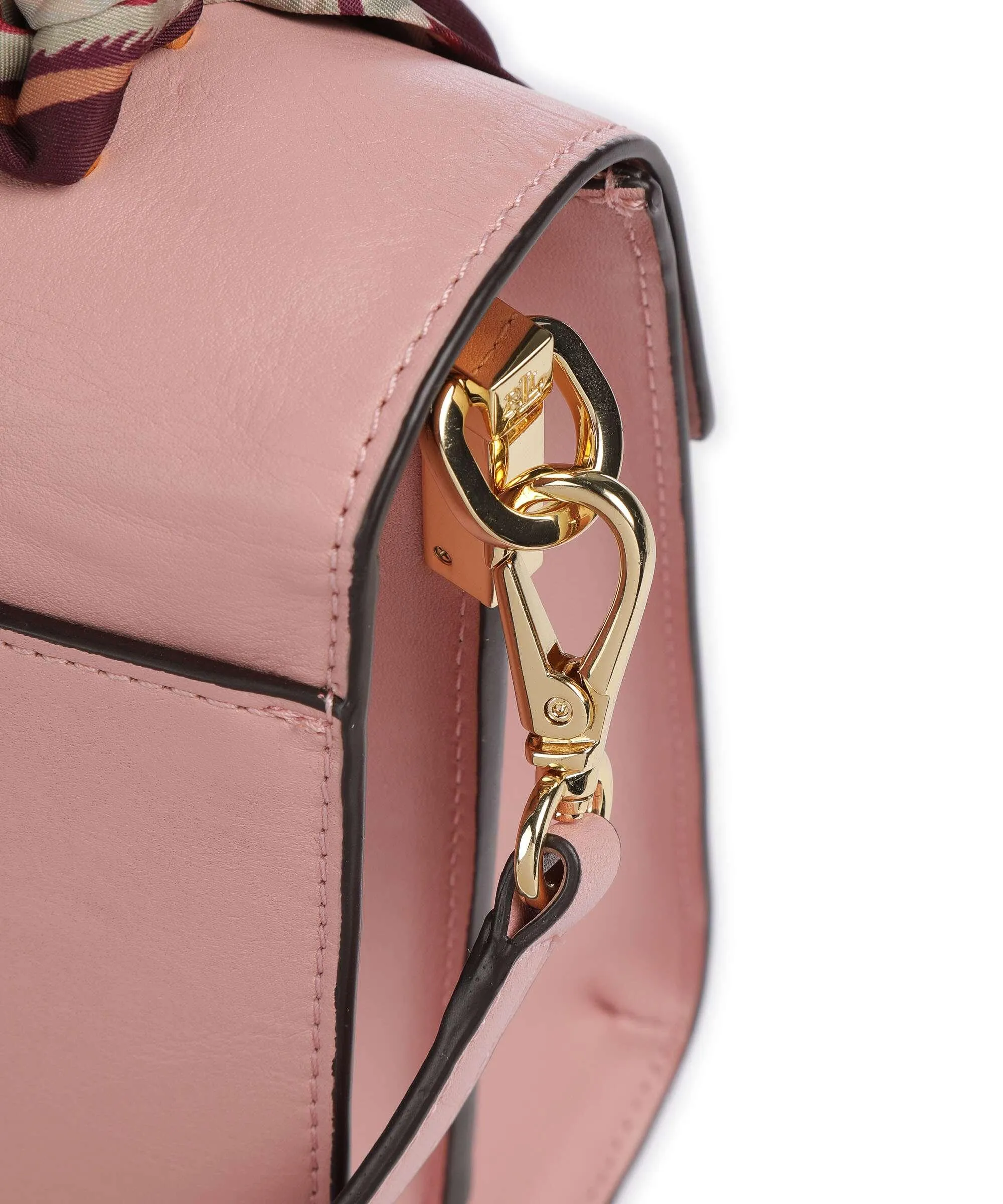 Lauren Ralph Lauren Farrah 27 Borsa a mano pelle di vacchetta finemente grana rosa  