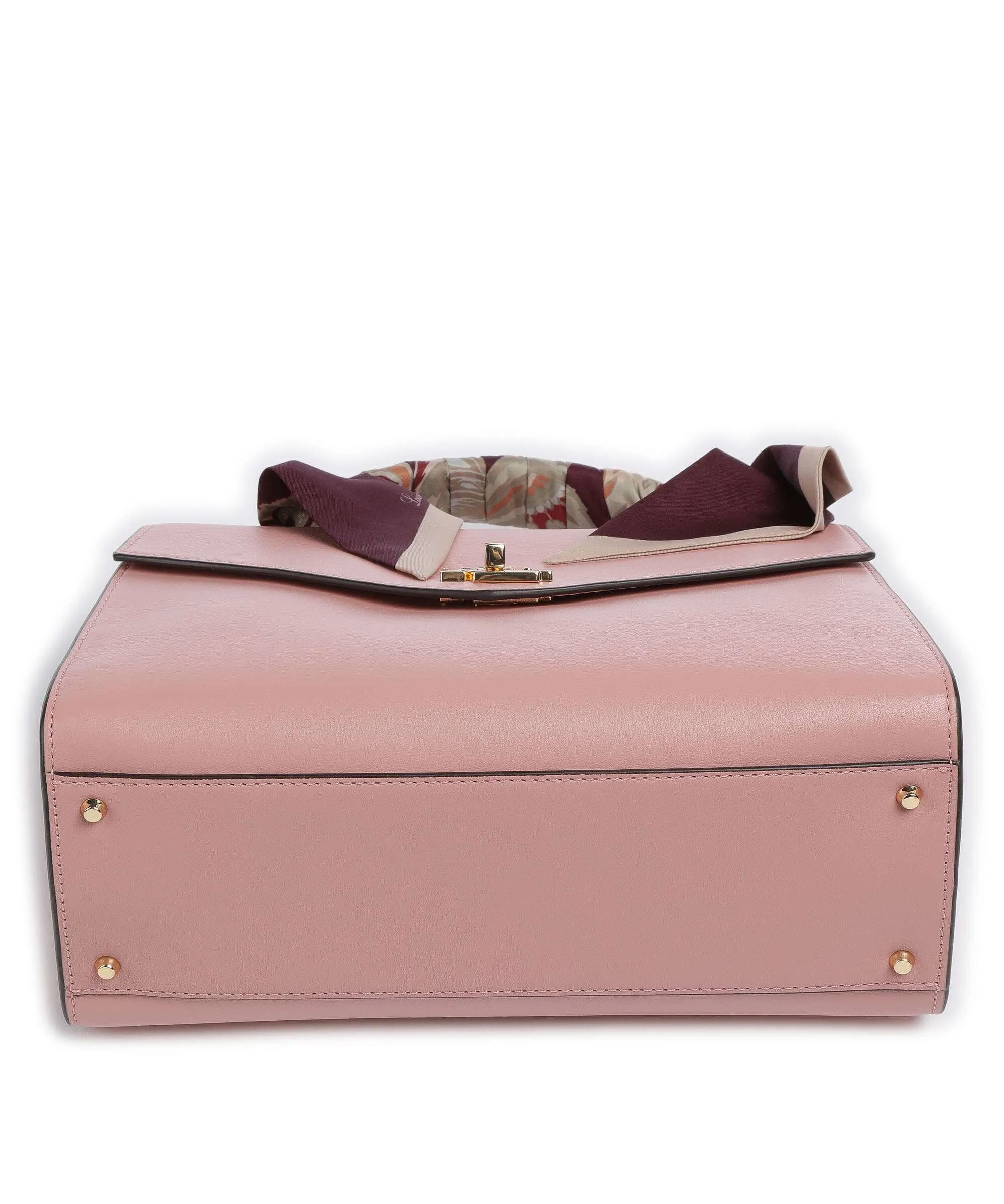  Lauren Ralph Lauren Farrah 27 Borsa a mano pelle di vacchetta finemente grana rosa  