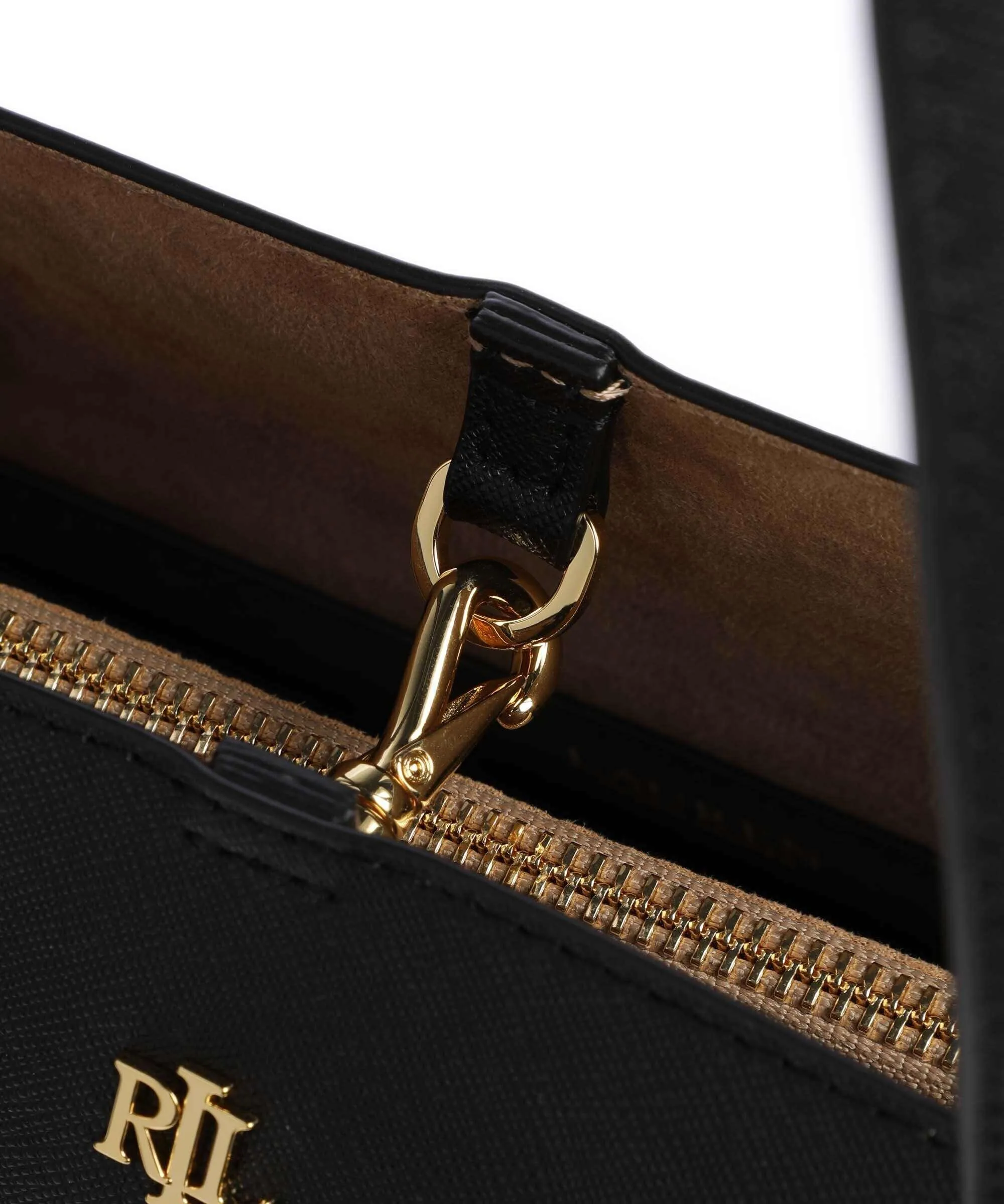  Lauren Ralph Lauren Karly Large Borsa shopper pelle di vacchetta finemente grana nero  