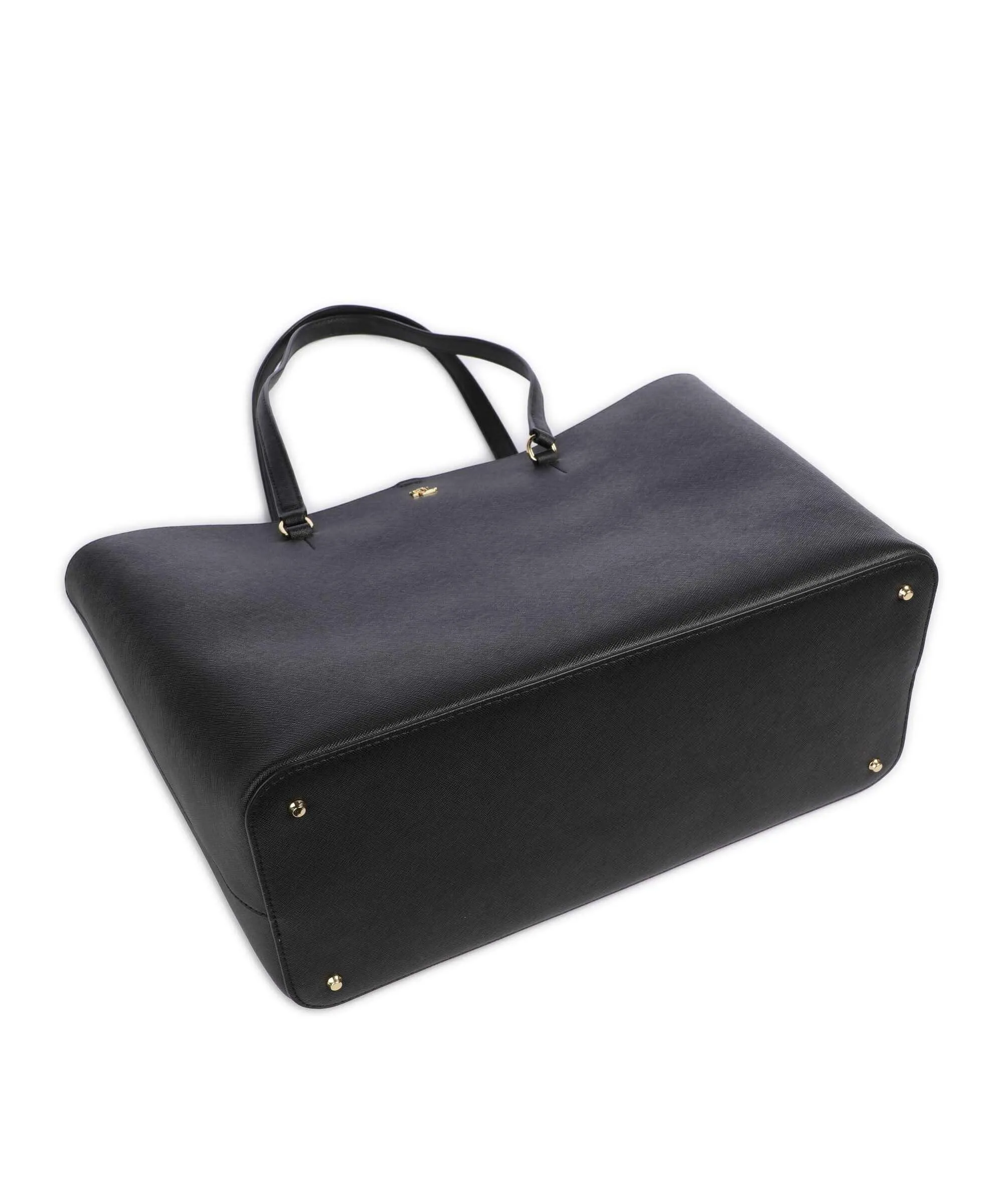  Lauren Ralph Lauren Karly Large Borsa shopper pelle di vacchetta finemente grana nero  