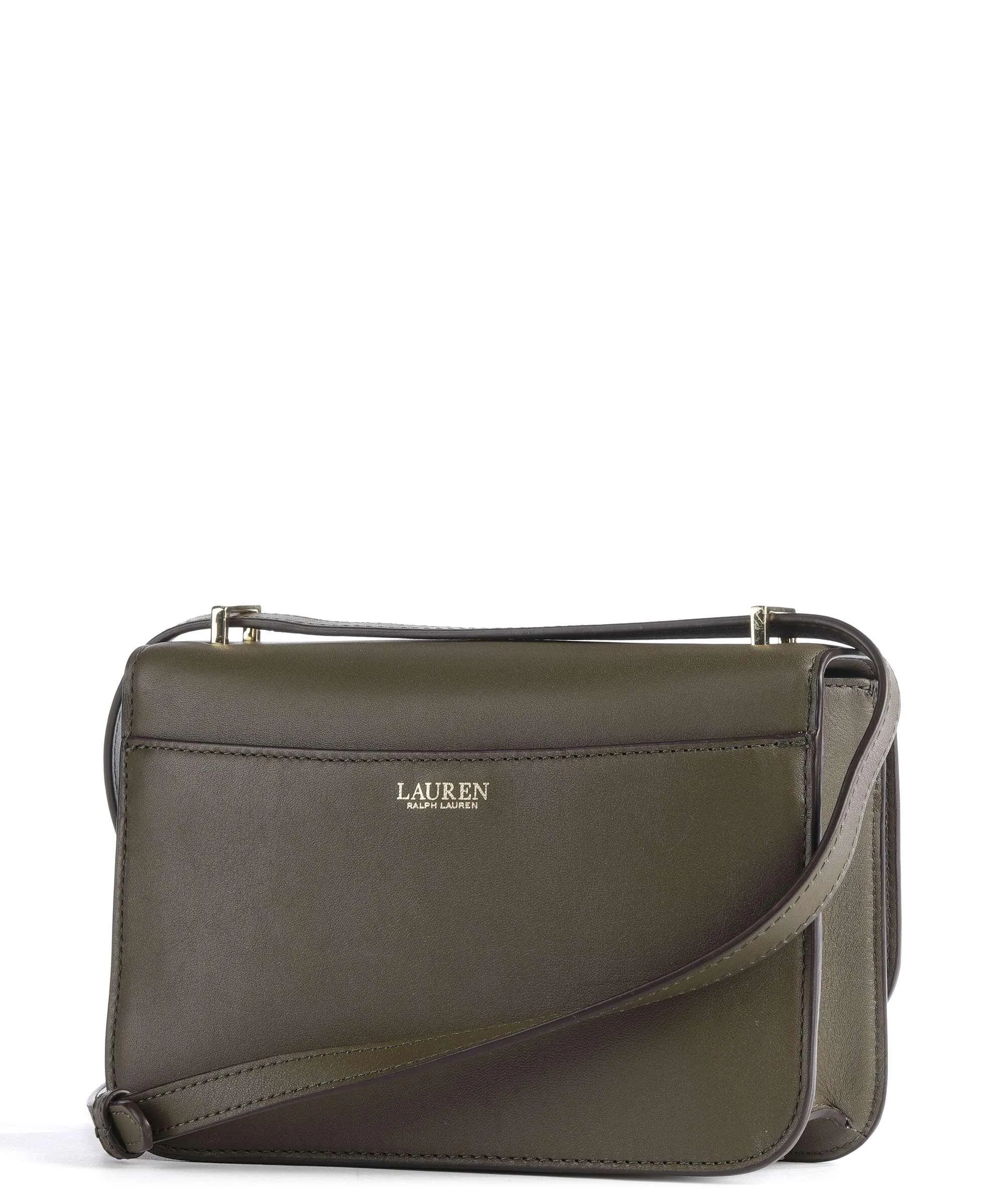  Lauren Ralph Lauren Sophee 22 Borsa a spalla pelle di vacchetta finemente grana verde-oliva  