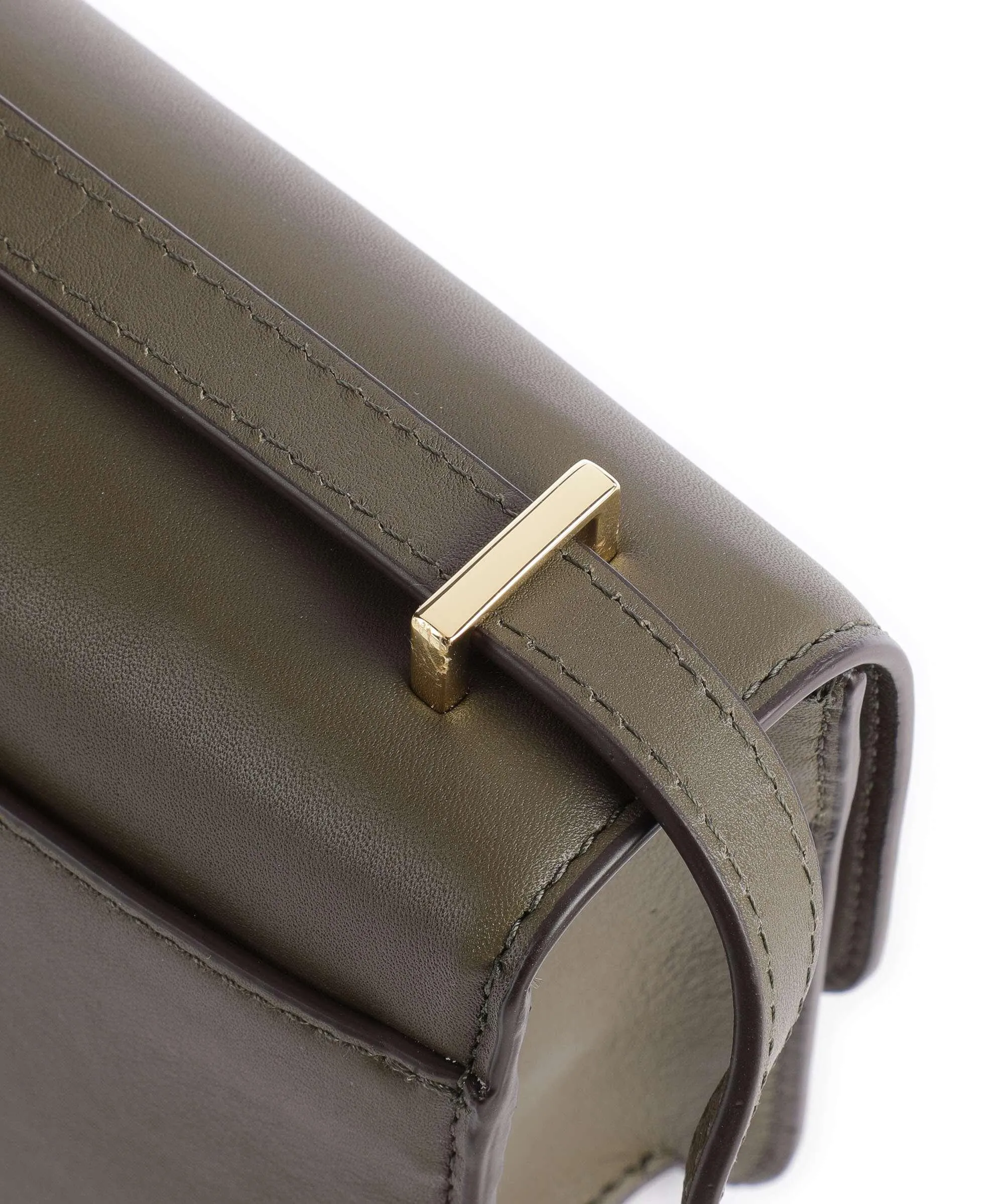  Lauren Ralph Lauren Sophee 22 Borsa a spalla pelle di vacchetta finemente grana verde-oliva  