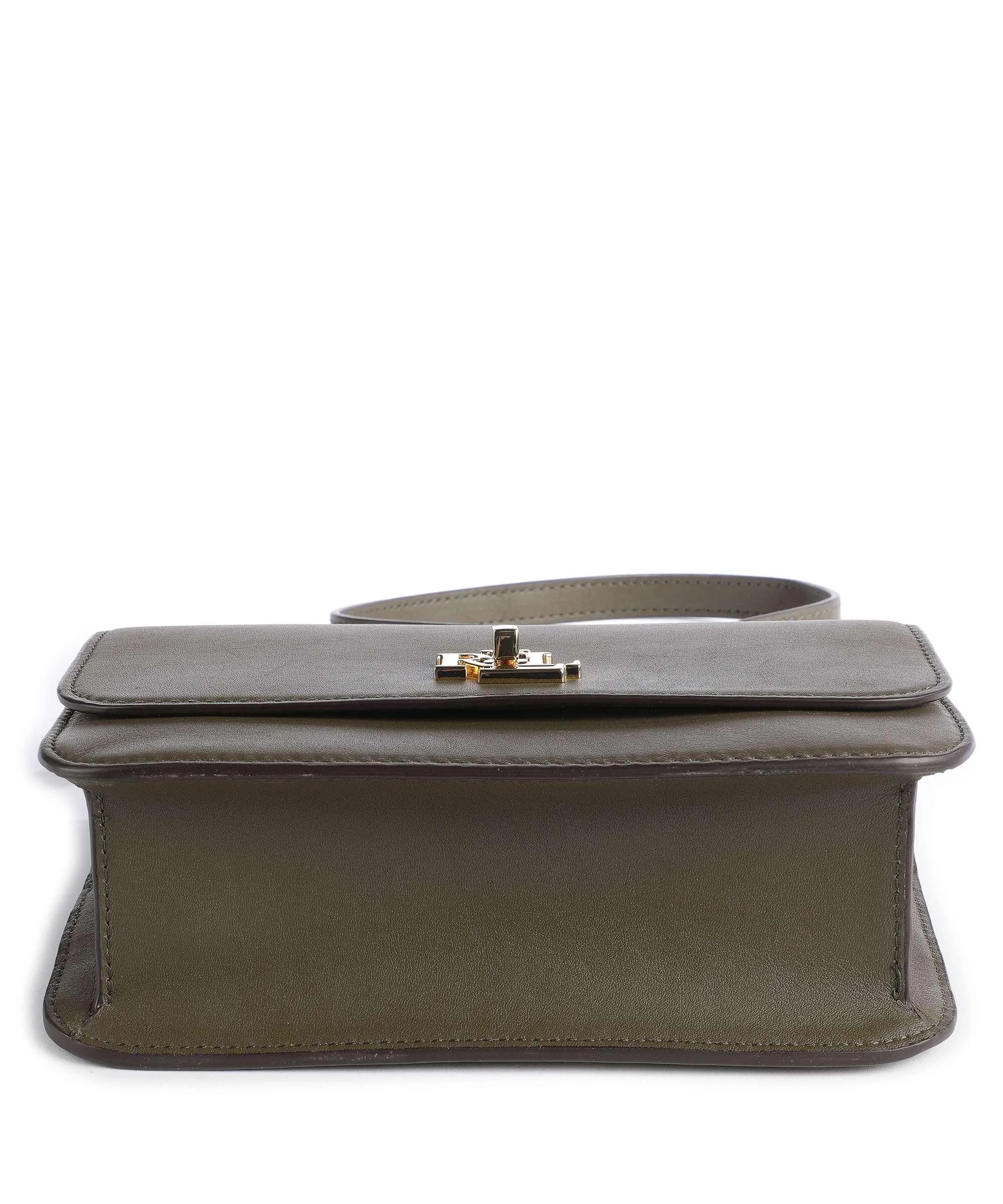  Lauren Ralph Lauren Sophee 22 Borsa a spalla pelle di vacchetta finemente grana verde-oliva  