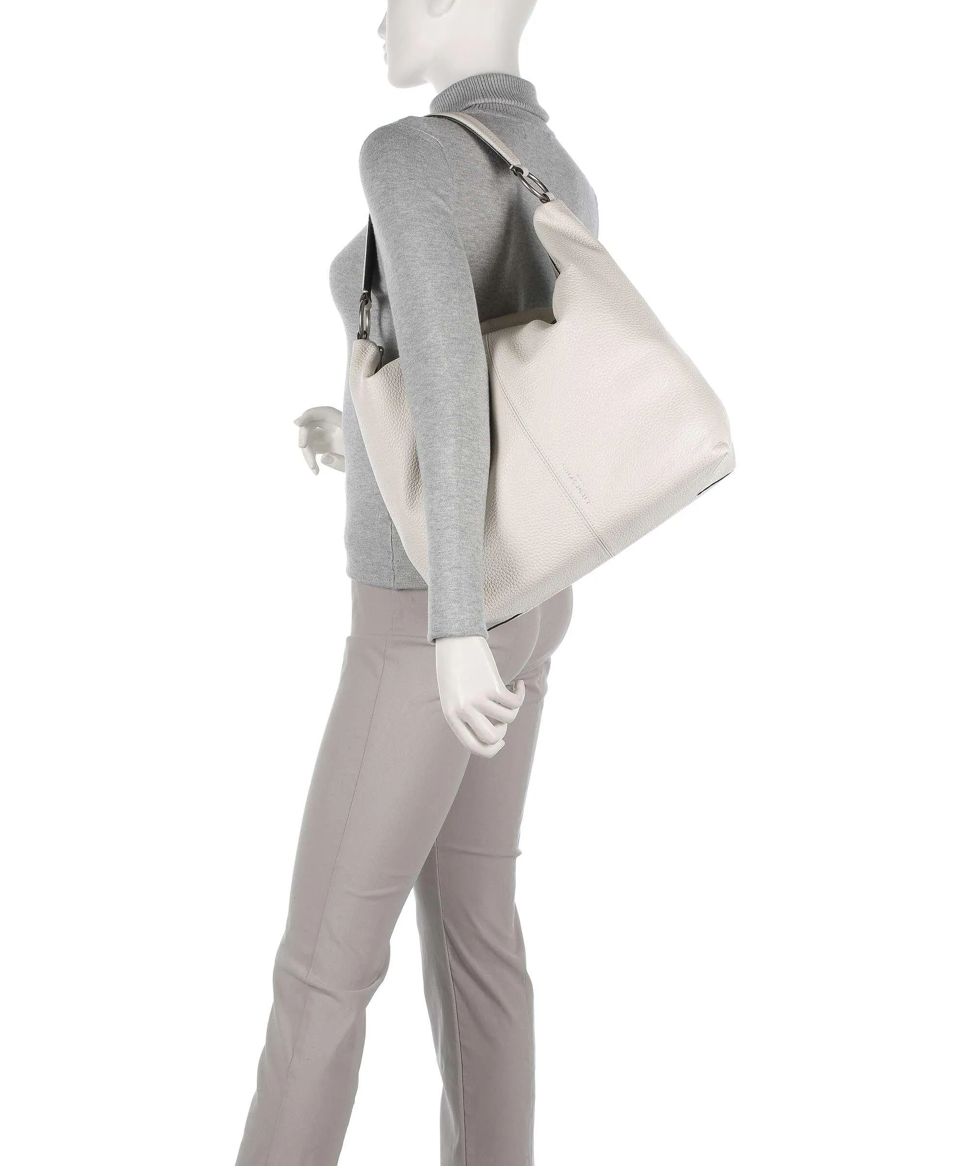  Liebeskind Aissa Heavy Pebble L Borsa hobo pelle granulata avorio  