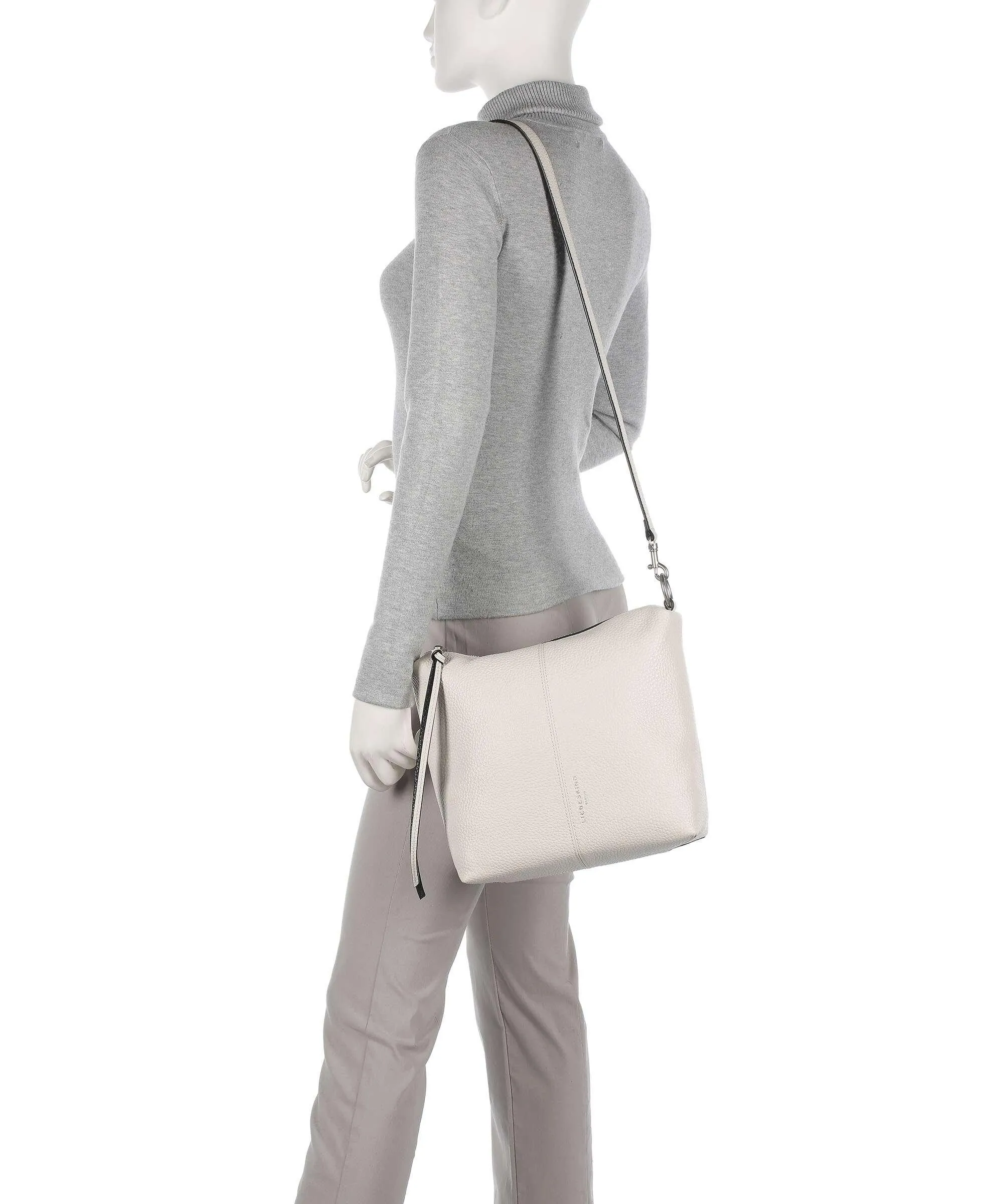  Liebeskind Aissa Heavy Pebble S Borsa hobo pelle granulata avorio  