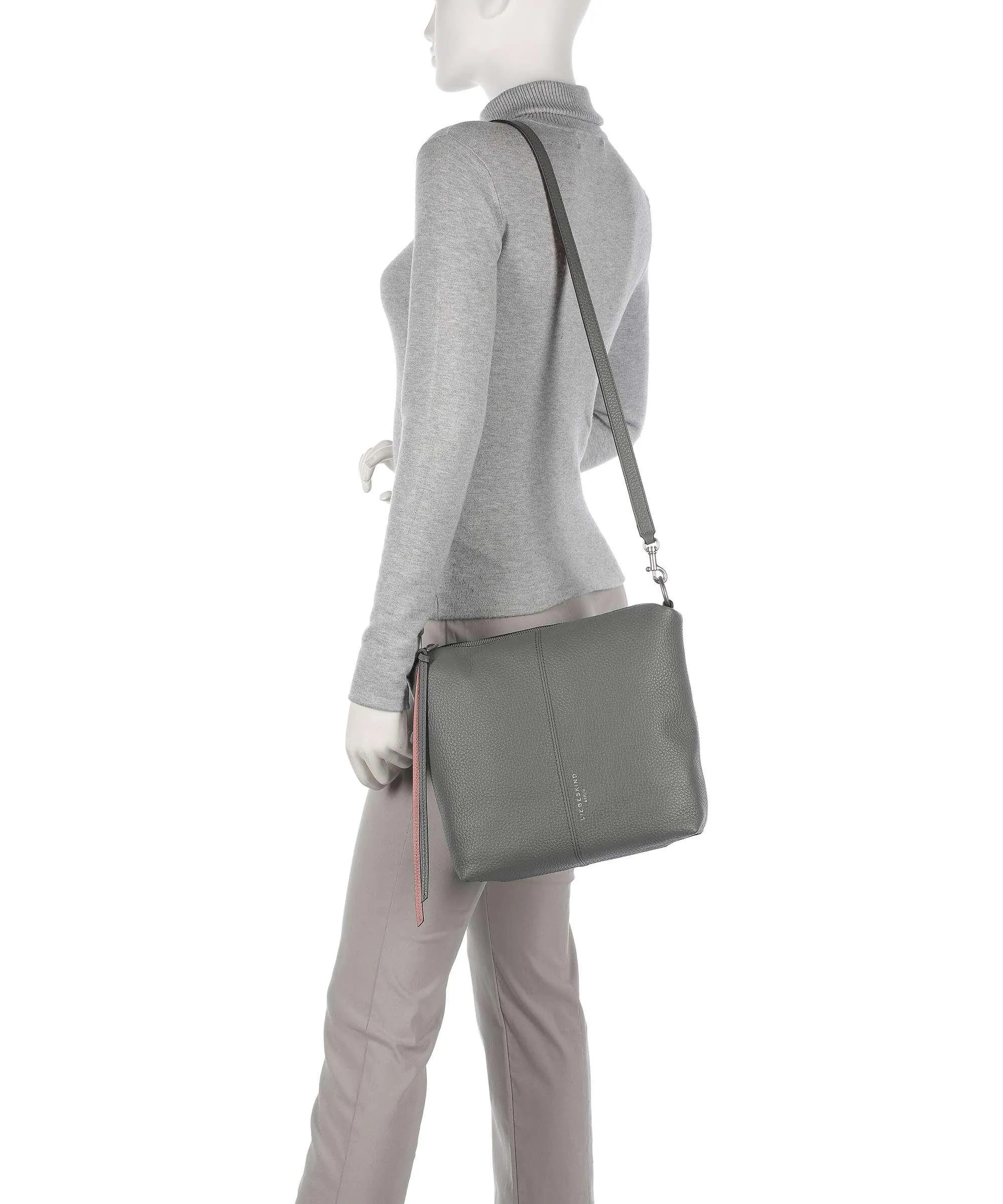  Liebeskind Aissa Heavy Pebble S Borsa hobo pelle granulata grigio scuro  