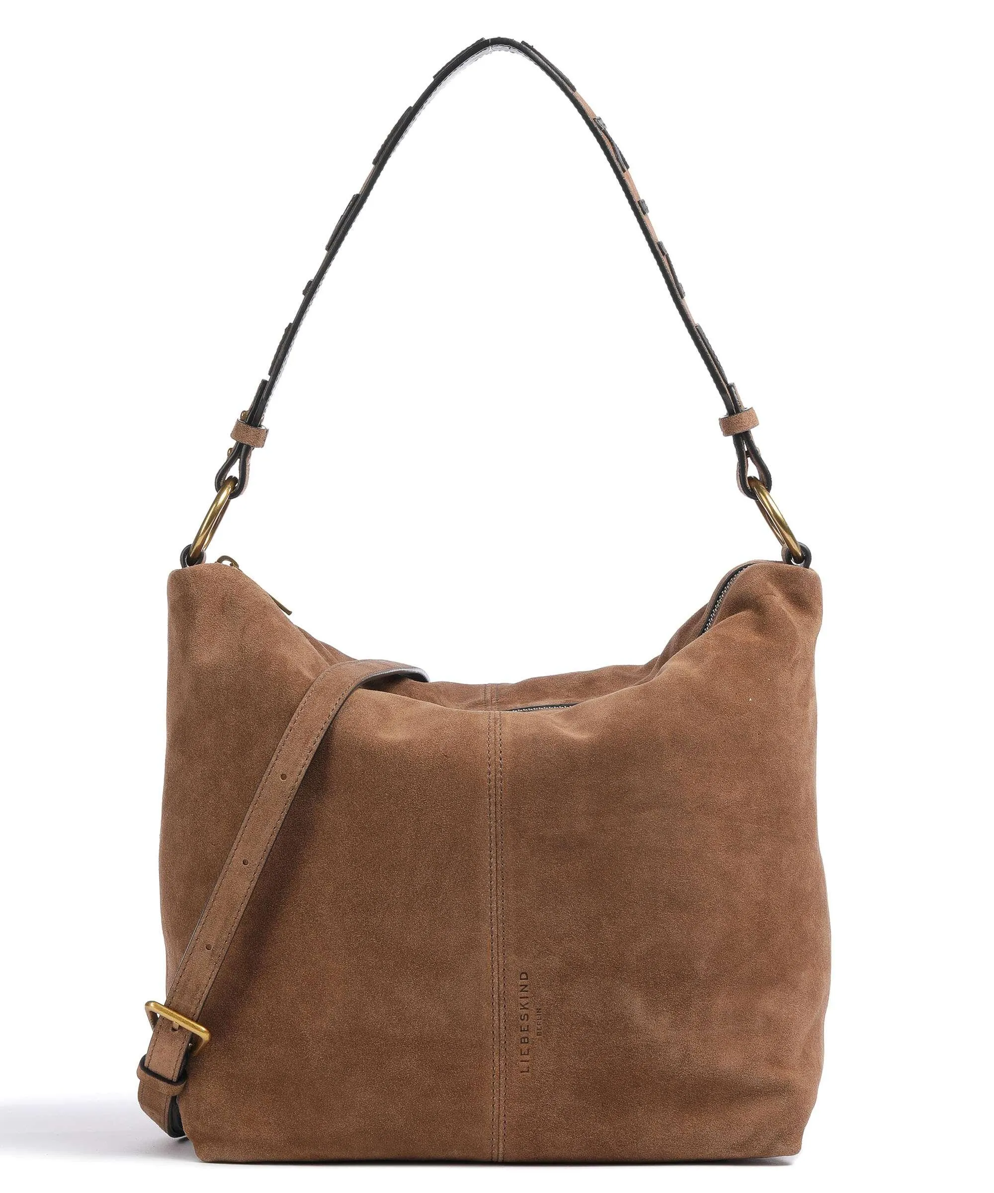  Liebeskind Aissa Hydro Suede M Borsa hobo pelle ruvida marrone  