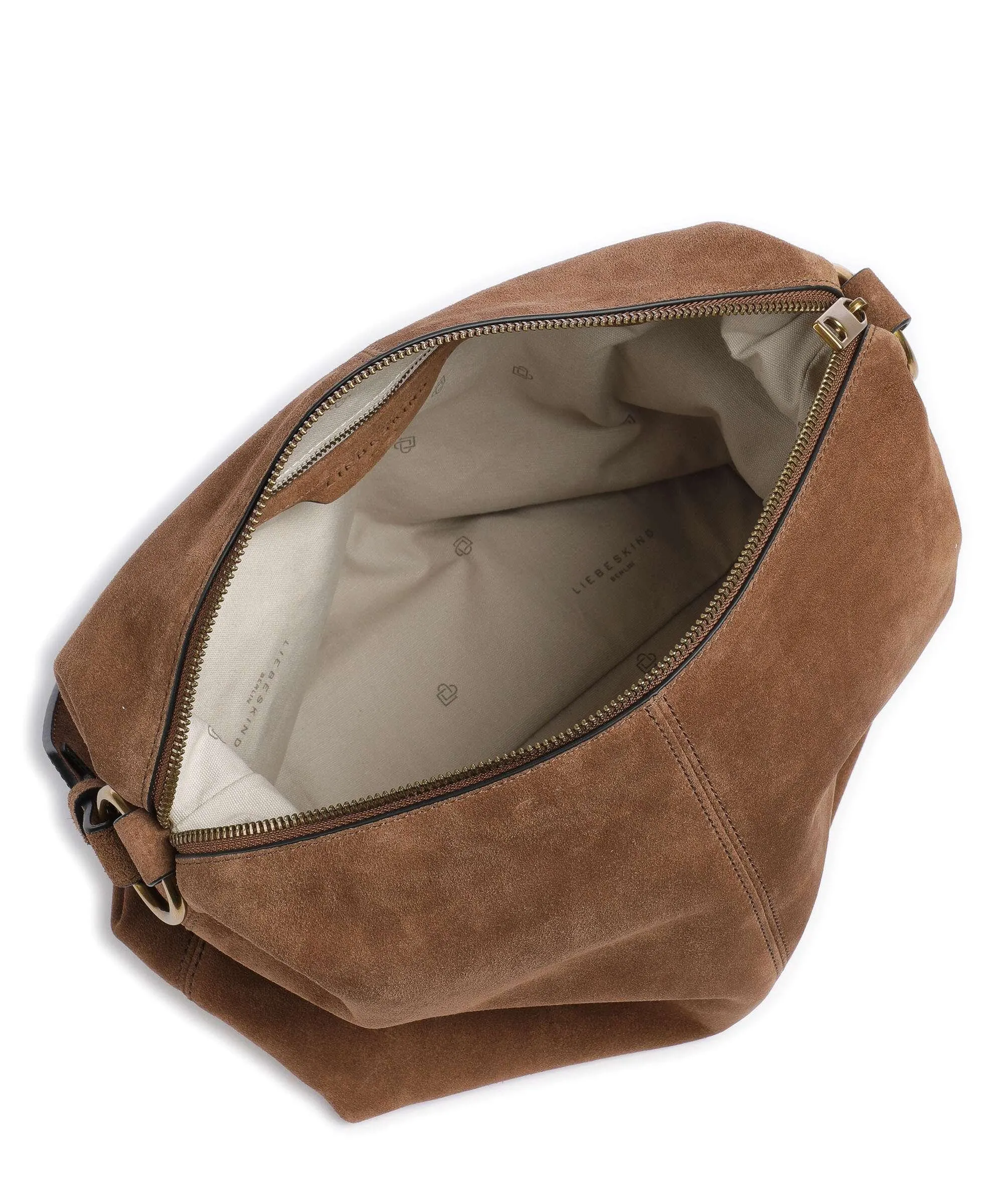  Liebeskind Aissa Hydro Suede M Borsa hobo pelle ruvida marrone  