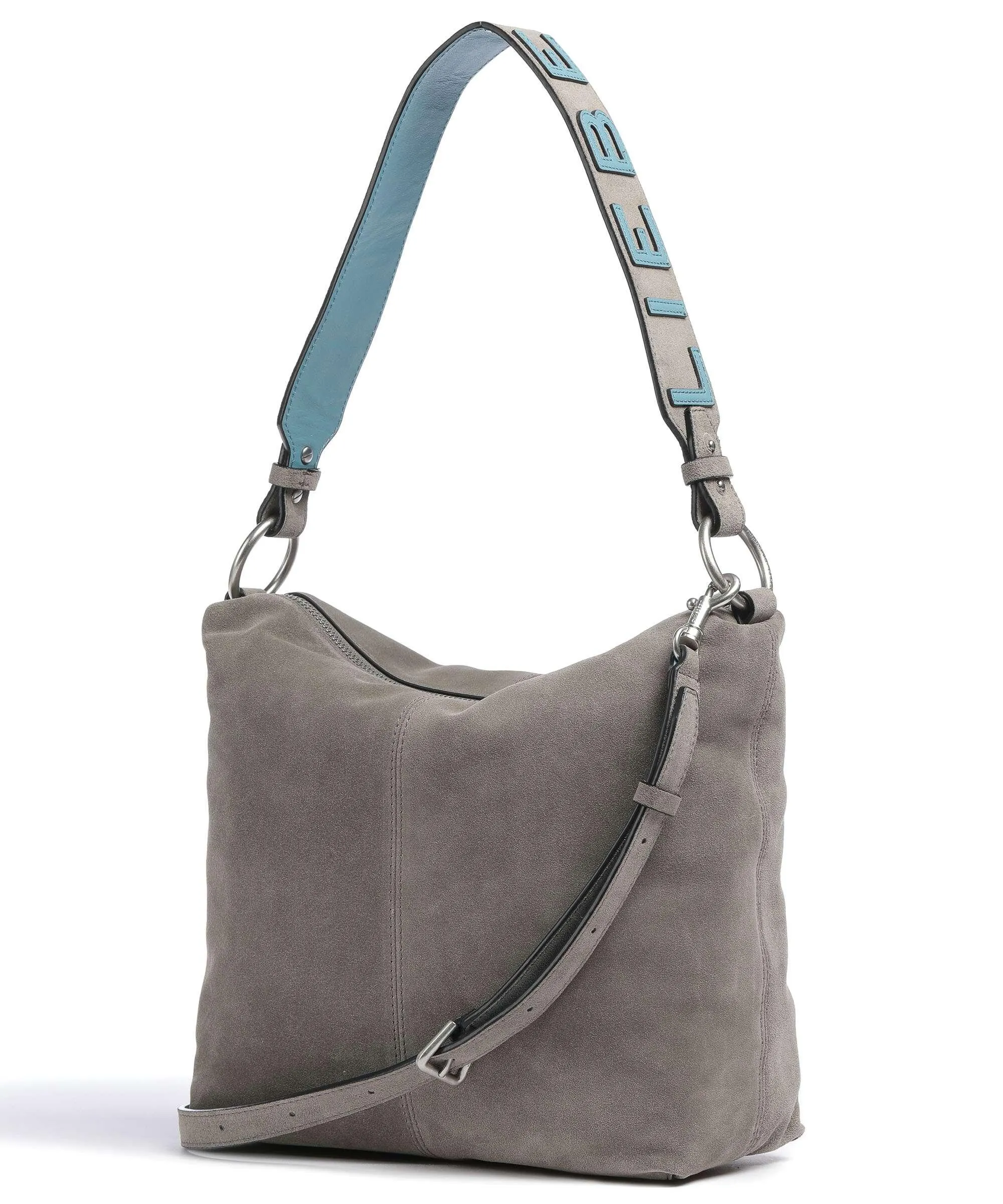  Liebeskind Aissa Hydro Suede S Borsa hobo pelle ruvida grigio  