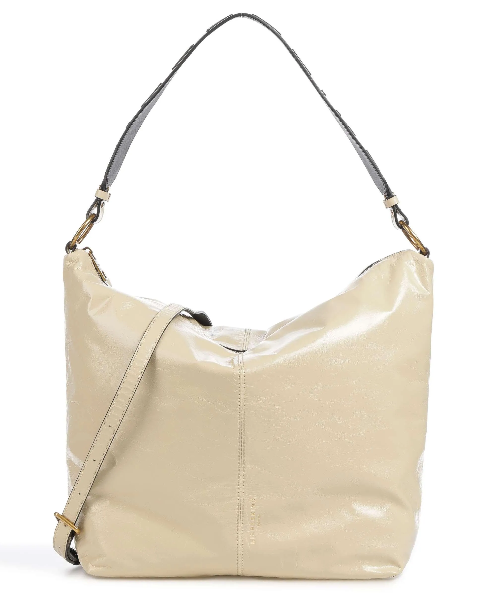  Liebeskind Aissa Paper Touch Crinkle L Borsa hobo pelle a grana fine avorio  