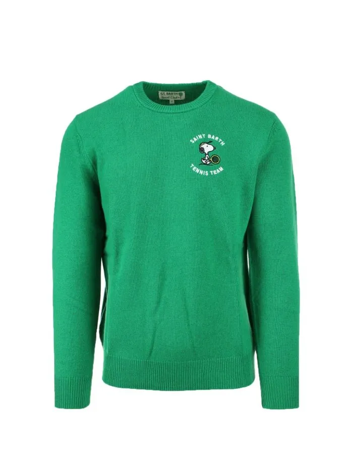 Maglia pullover girocollo in lana Saint Barth Tennis Team