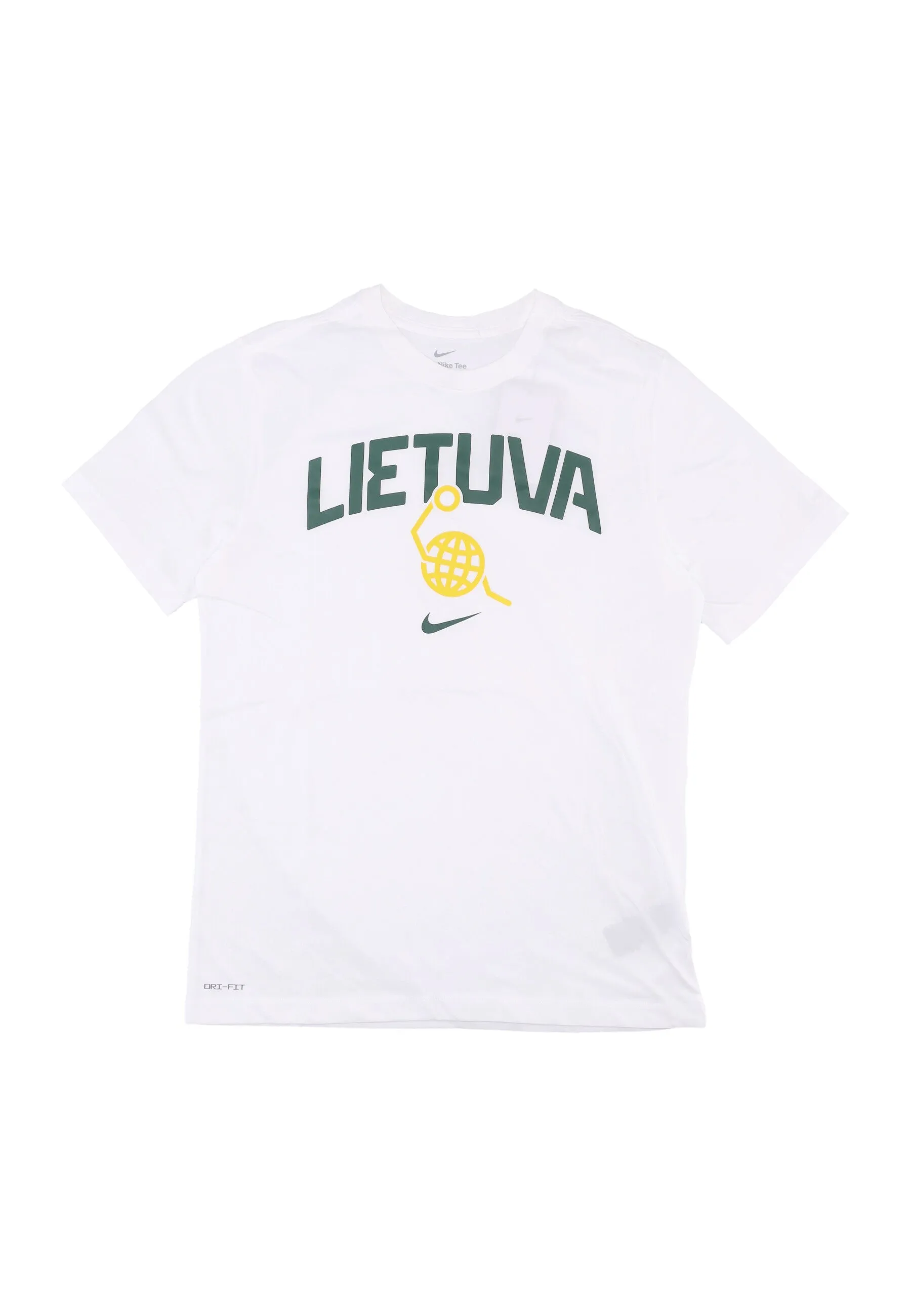 Maglietta Uomo Olympic 2024 Basketball Tee Team Lithuania White/white/tour Yellow/pine Green