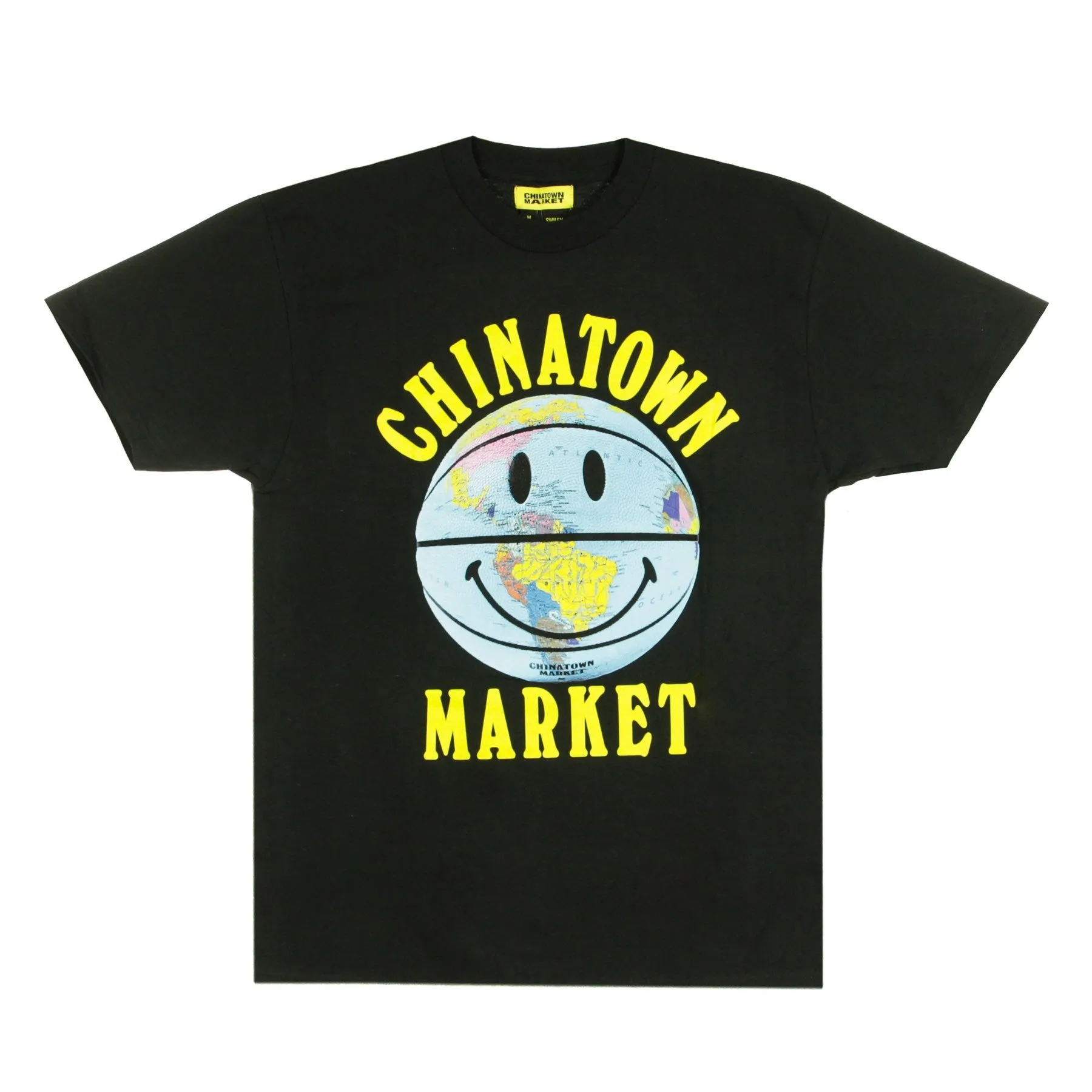 Maglietta Uomo Smiley Globe Ball Black