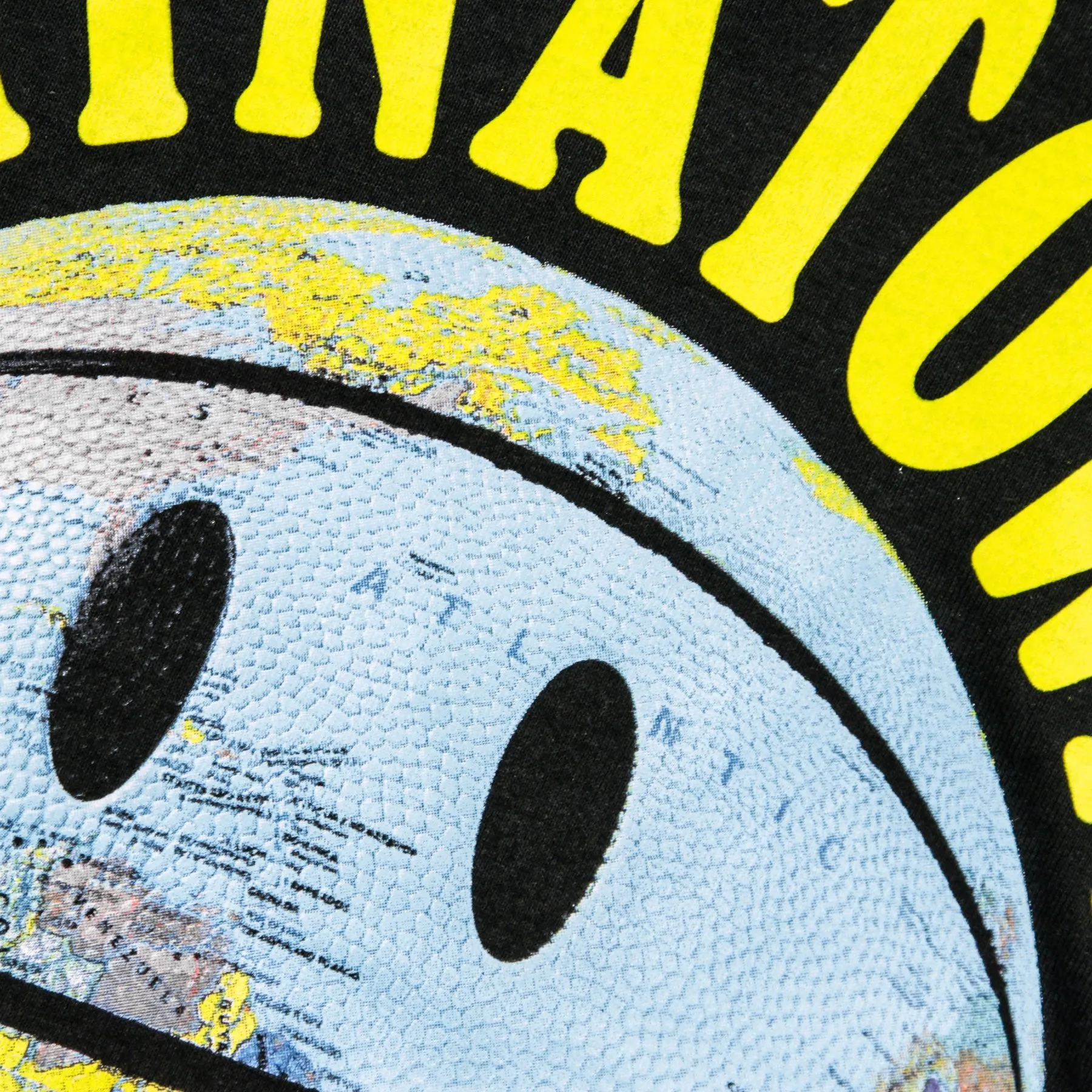 Maglietta Uomo Smiley Globe Ball Black