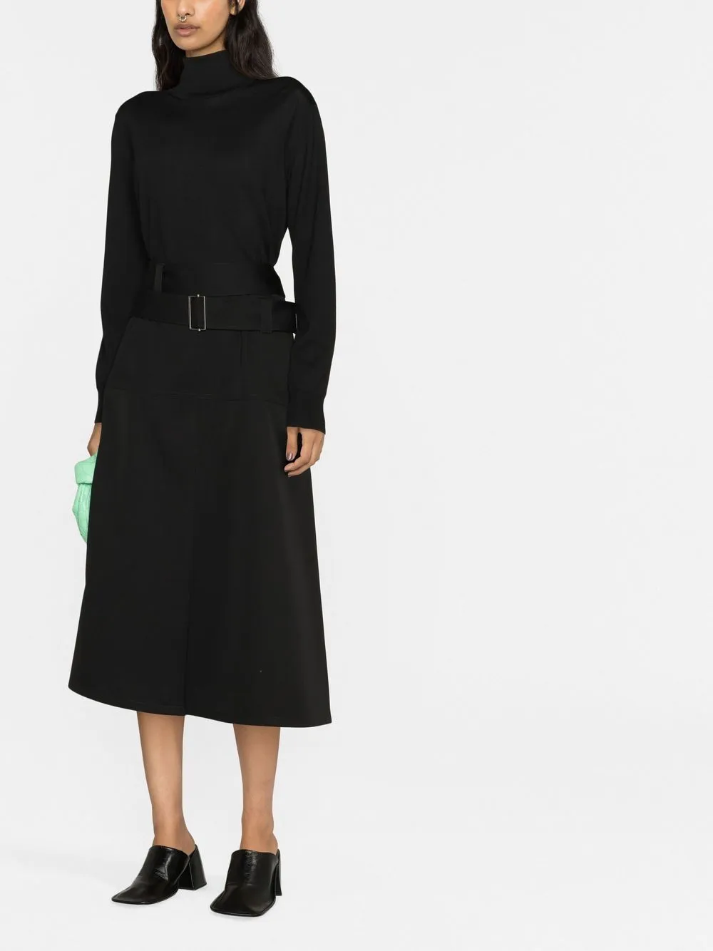 Maglione a collo alto in nero di Jil Sander - donna