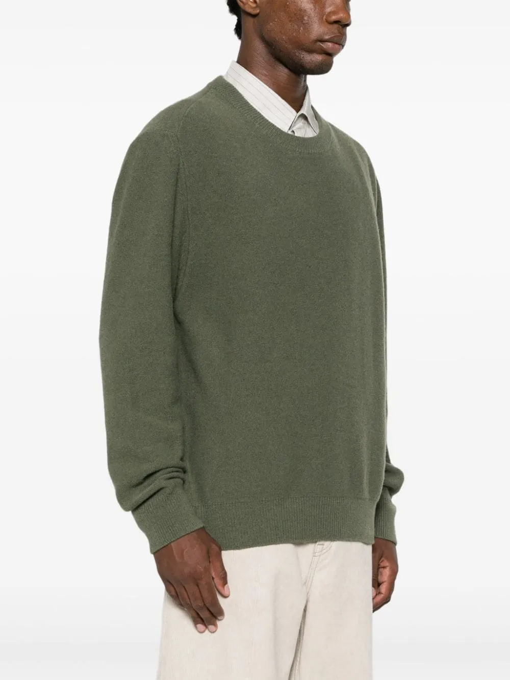 Maglione a girocollo in verde Lemaire - uomo