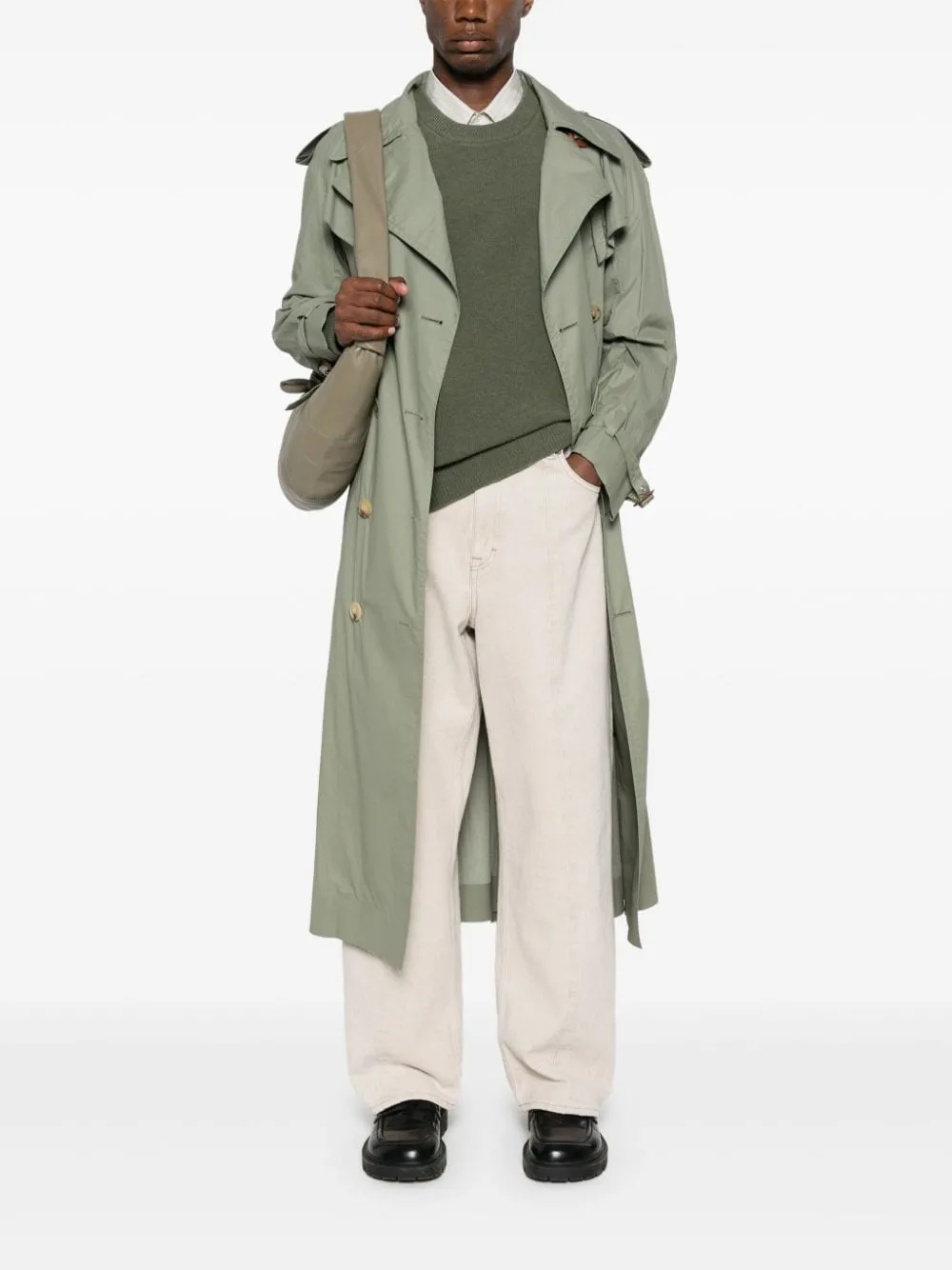 Maglione a girocollo in verde Lemaire - uomo