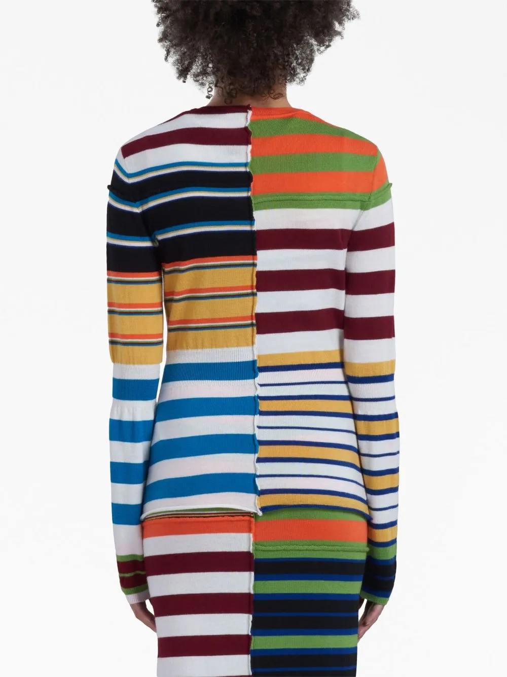 Maglione a righe con design color-block multicolore - donna