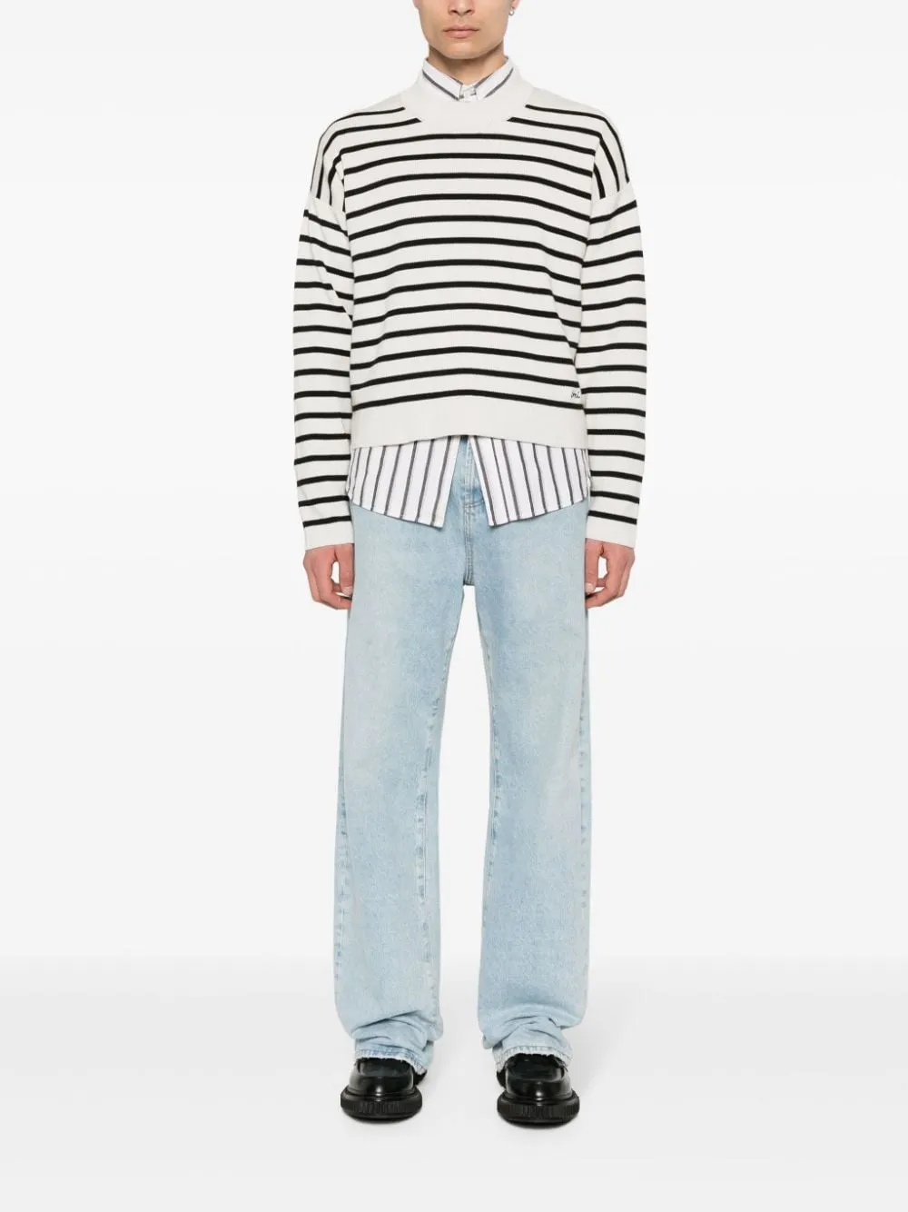 Maglione a righe in bianco e nero - unisex