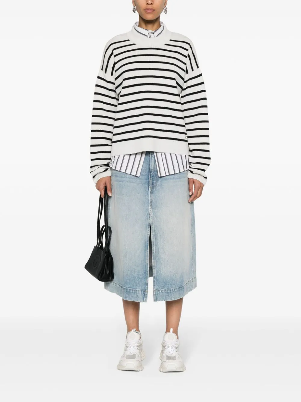 Maglione a righe in bianco e nero - unisex