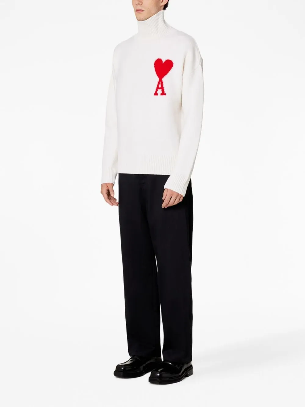 Maglione Ami de Coeur a collo alto in bianco - unisex