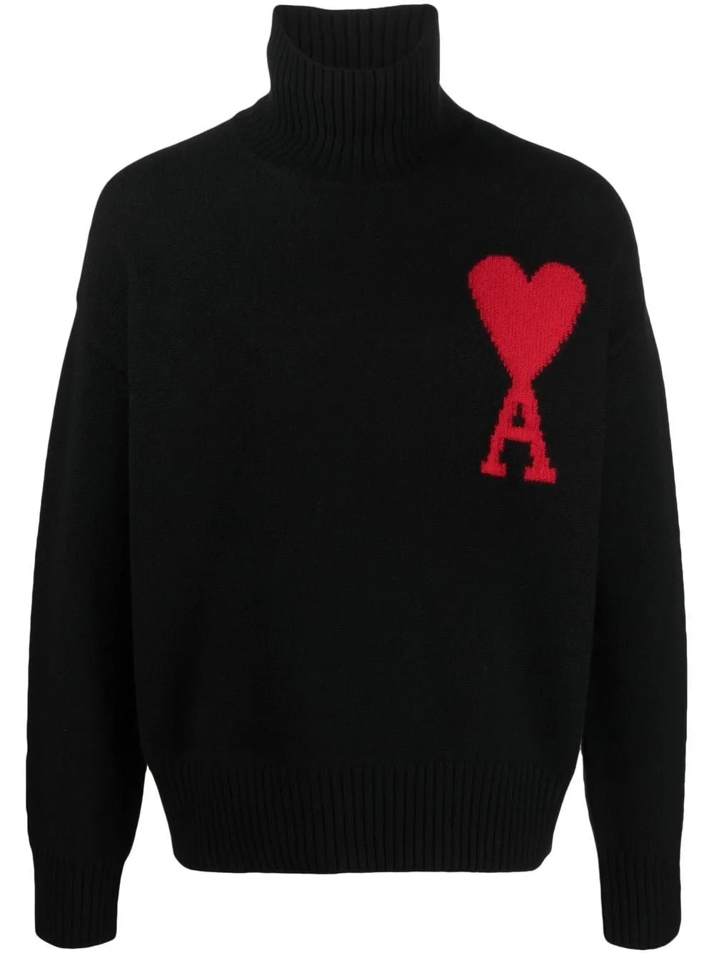 Maglione Ami de Coeur a collo alto in nero - unisex