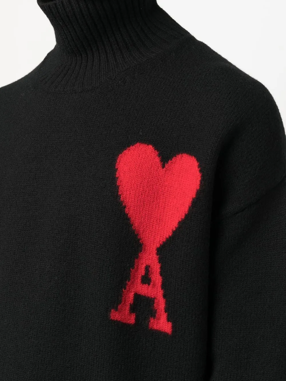Maglione Ami de Coeur a collo alto in nero - unisex