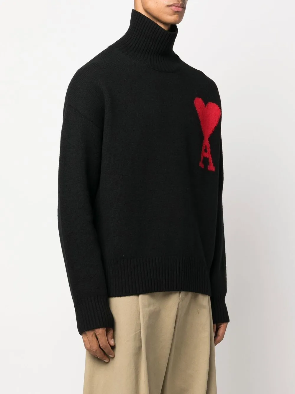 Maglione Ami de Coeur a collo alto in nero - unisex