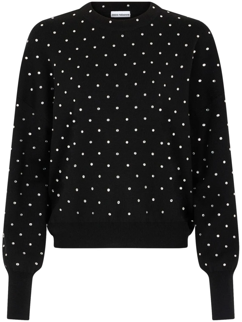Maglione con cristalli in nero Rabanne - donna
