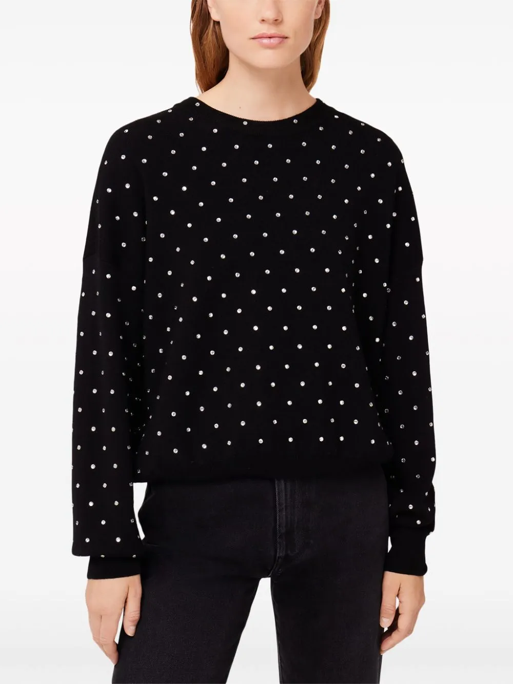 Maglione con cristalli in nero Rabanne - donna