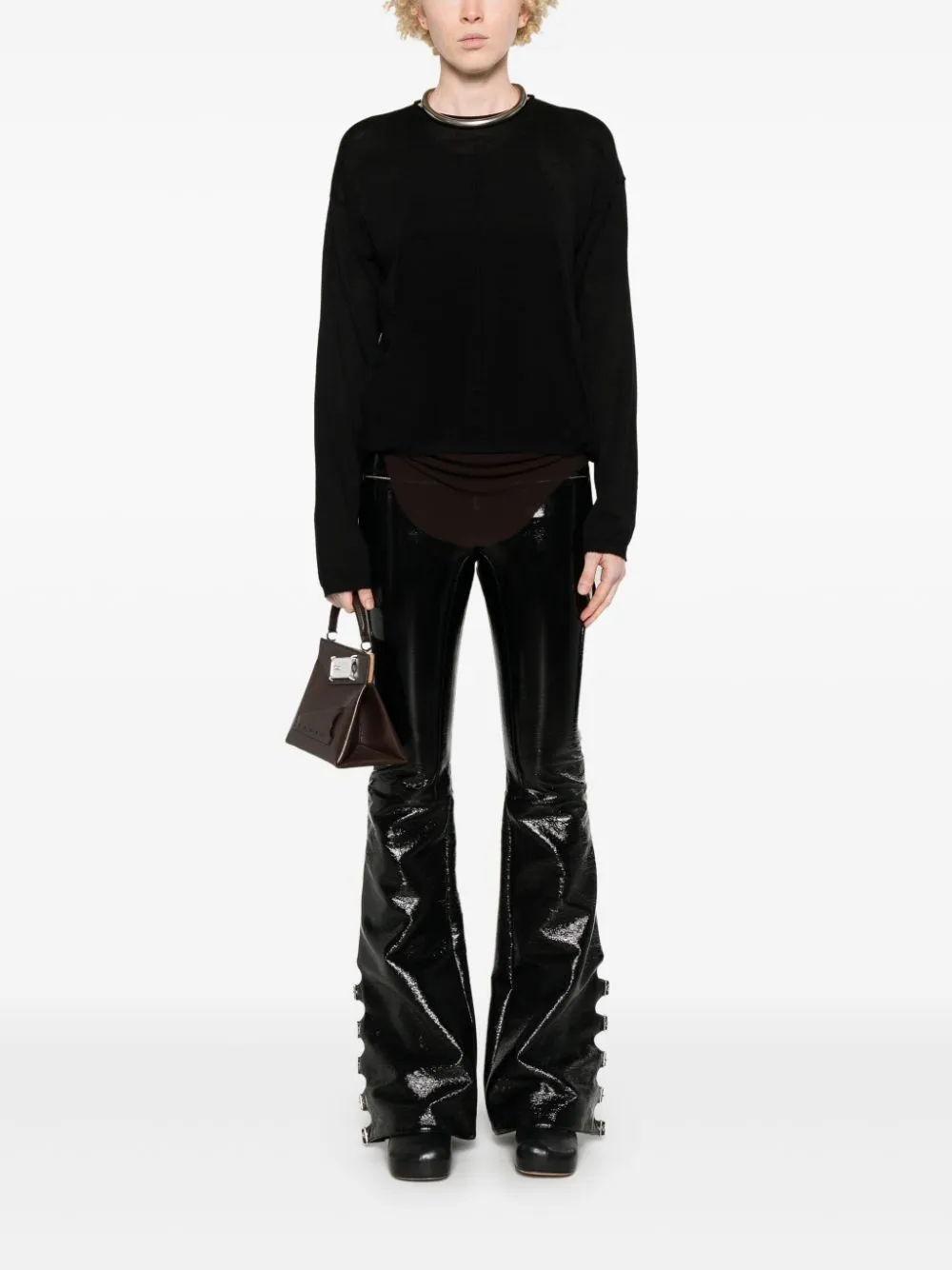 Maglione con cuciture in nero di Rick Owens - donna