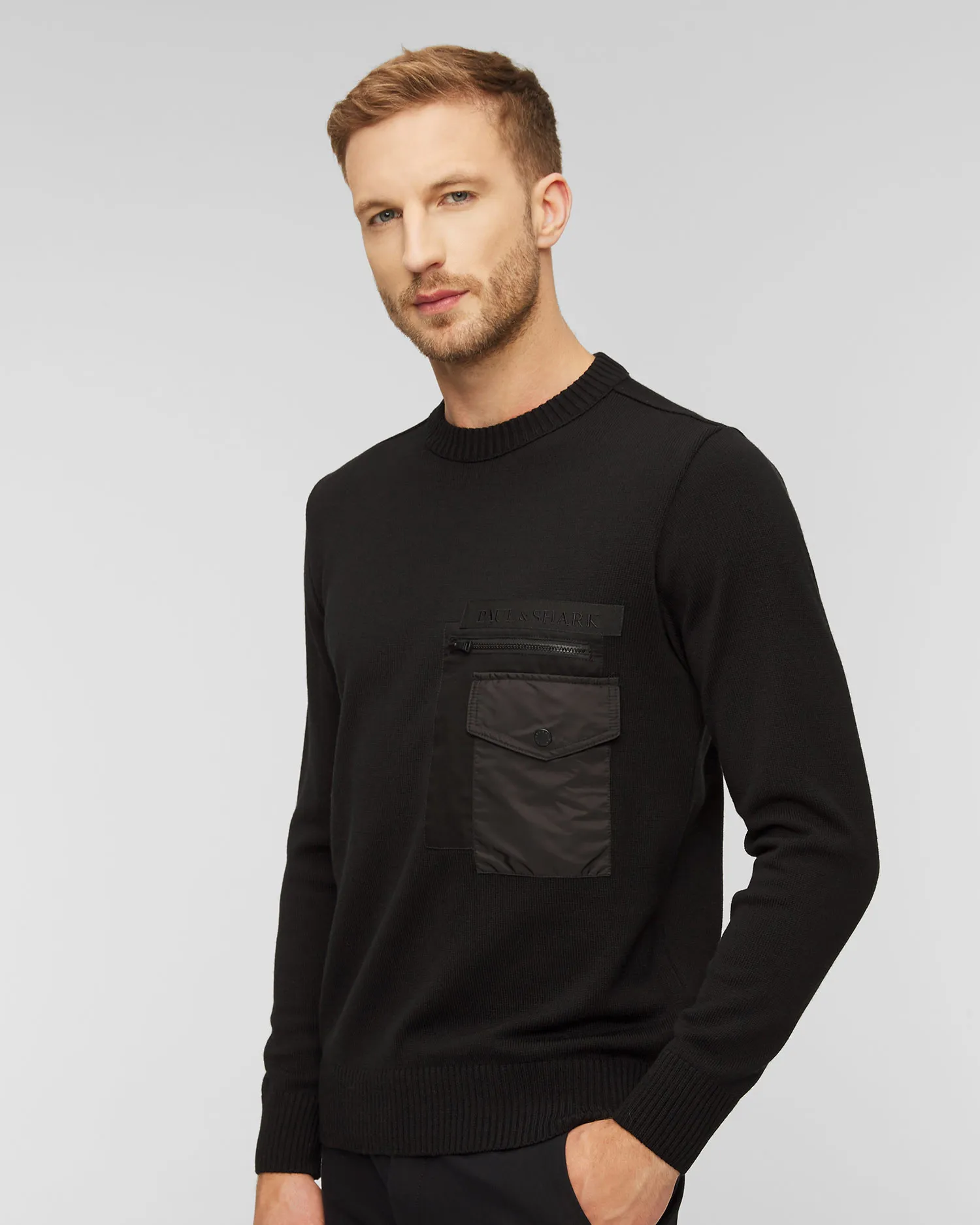 Maglione di lana da uomo Paul&Shark Nero 13311070-11