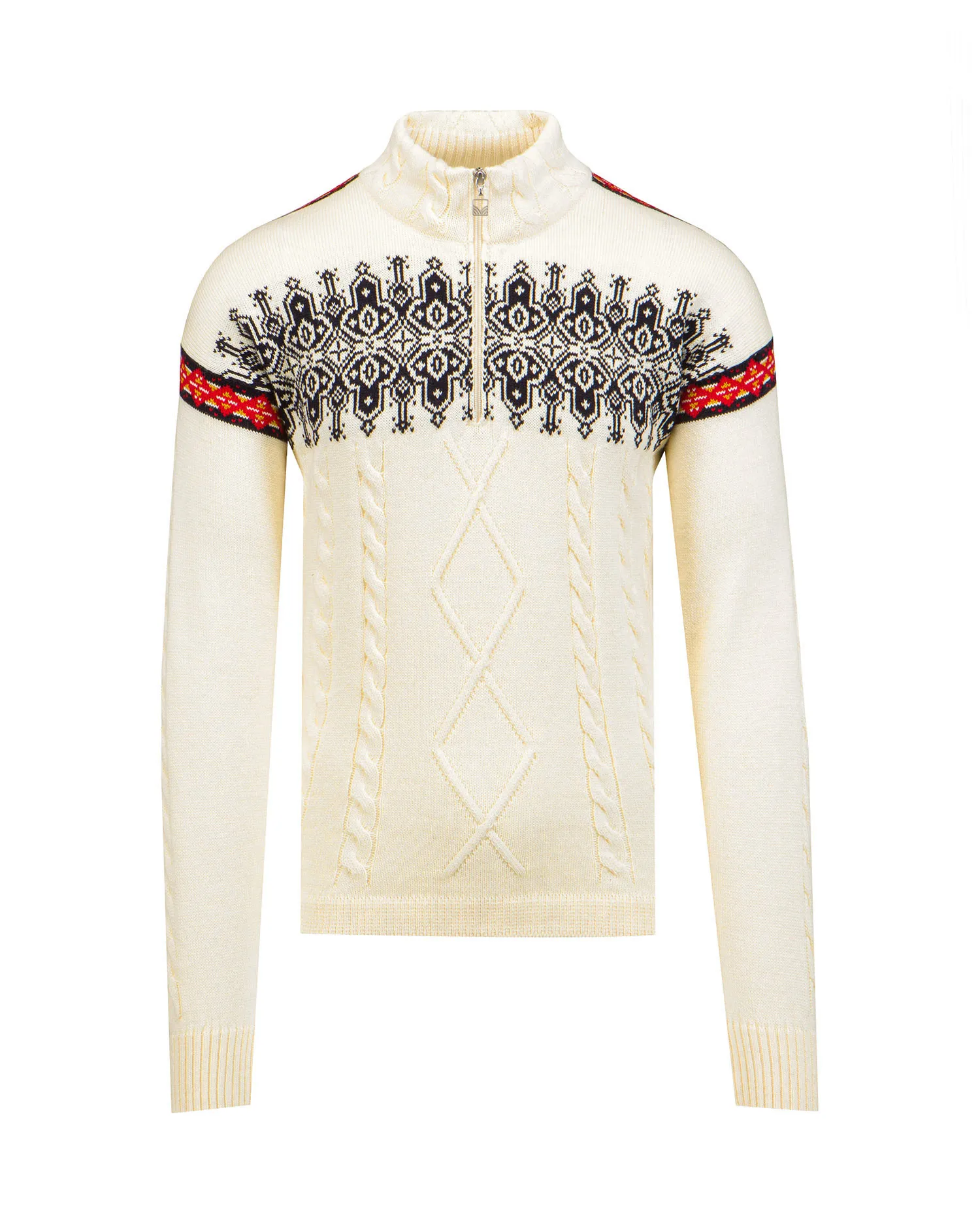 Maglione di lana DALE OF NORWAY ASPOY 95471-offwhitenavymustardrasberry