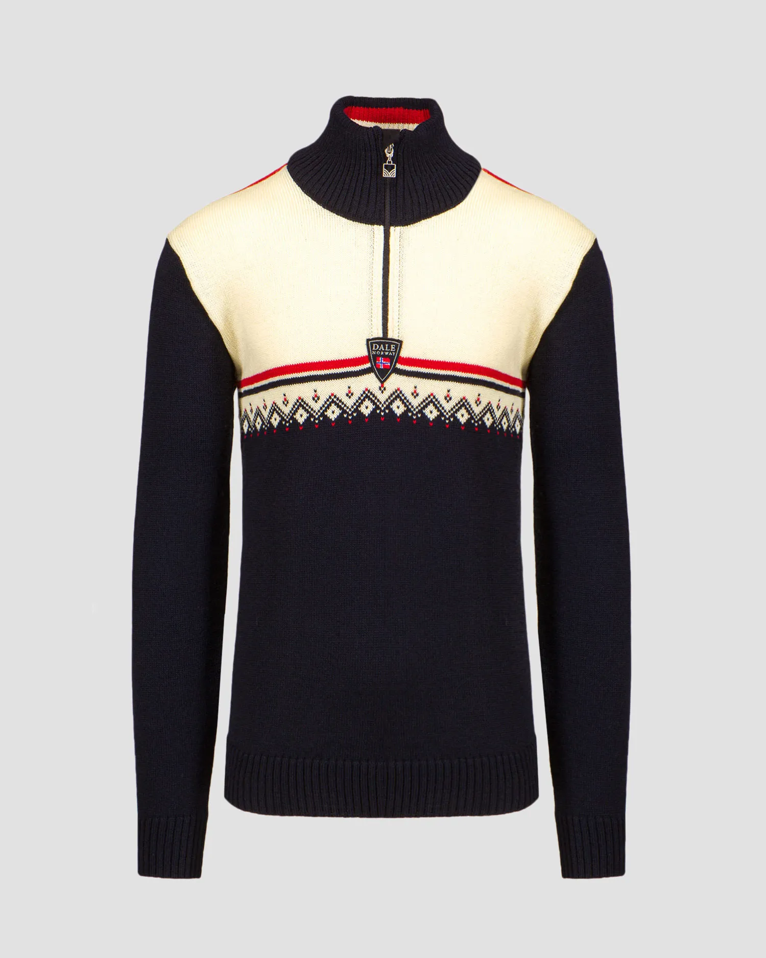 Maglione di lana DALE OF NORWAY LAHTI 95031-navyoffwhiteraspberry