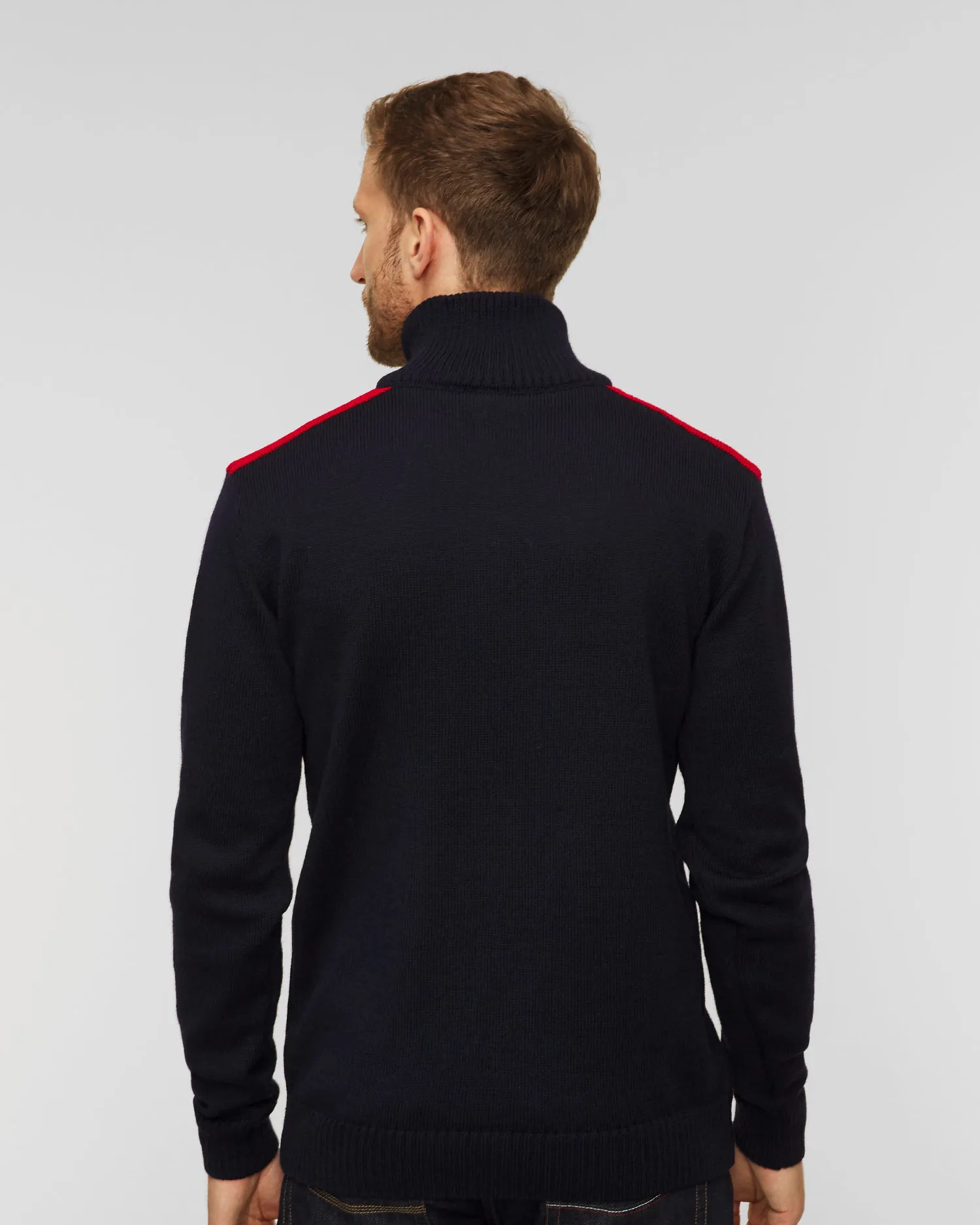 Maglione di lana DALE OF NORWAY LAHTI 95031-navyoffwhiteraspberry