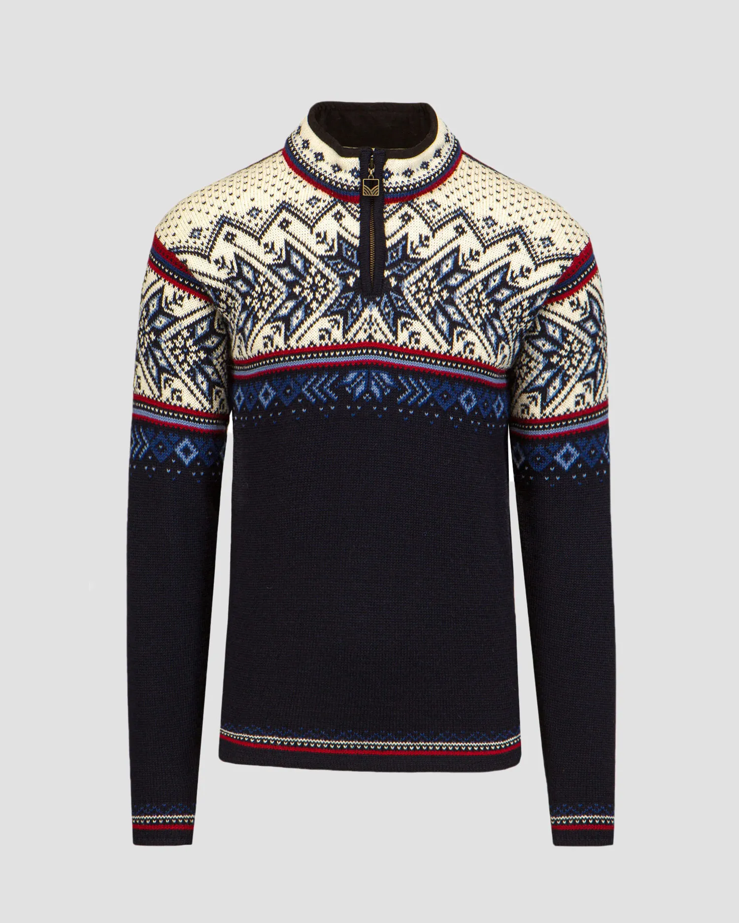 Maglione di lana DALE OF NORWAY VAIL 90331-midnightnavyredroseoffwhite