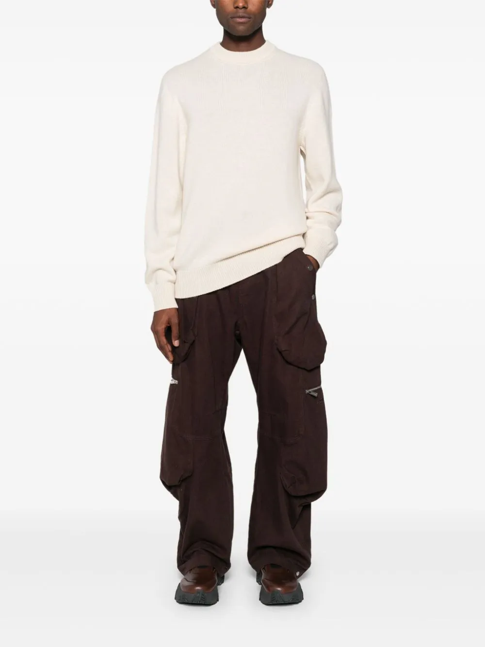 Maglione in maglia fine in beige Laneus - uomo