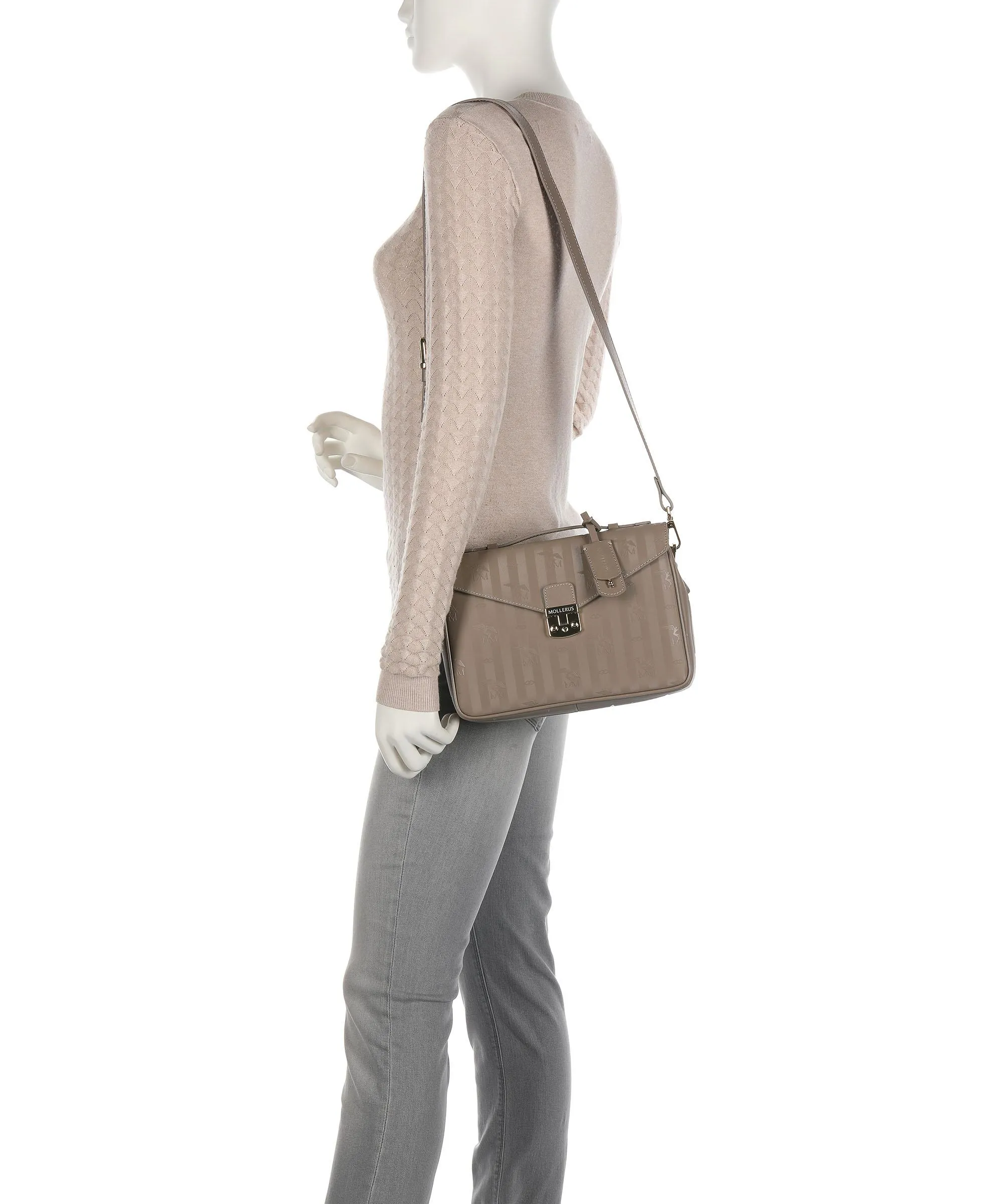  Maison Mollerus Vinerus Marly Borsa a mano tela taupe  