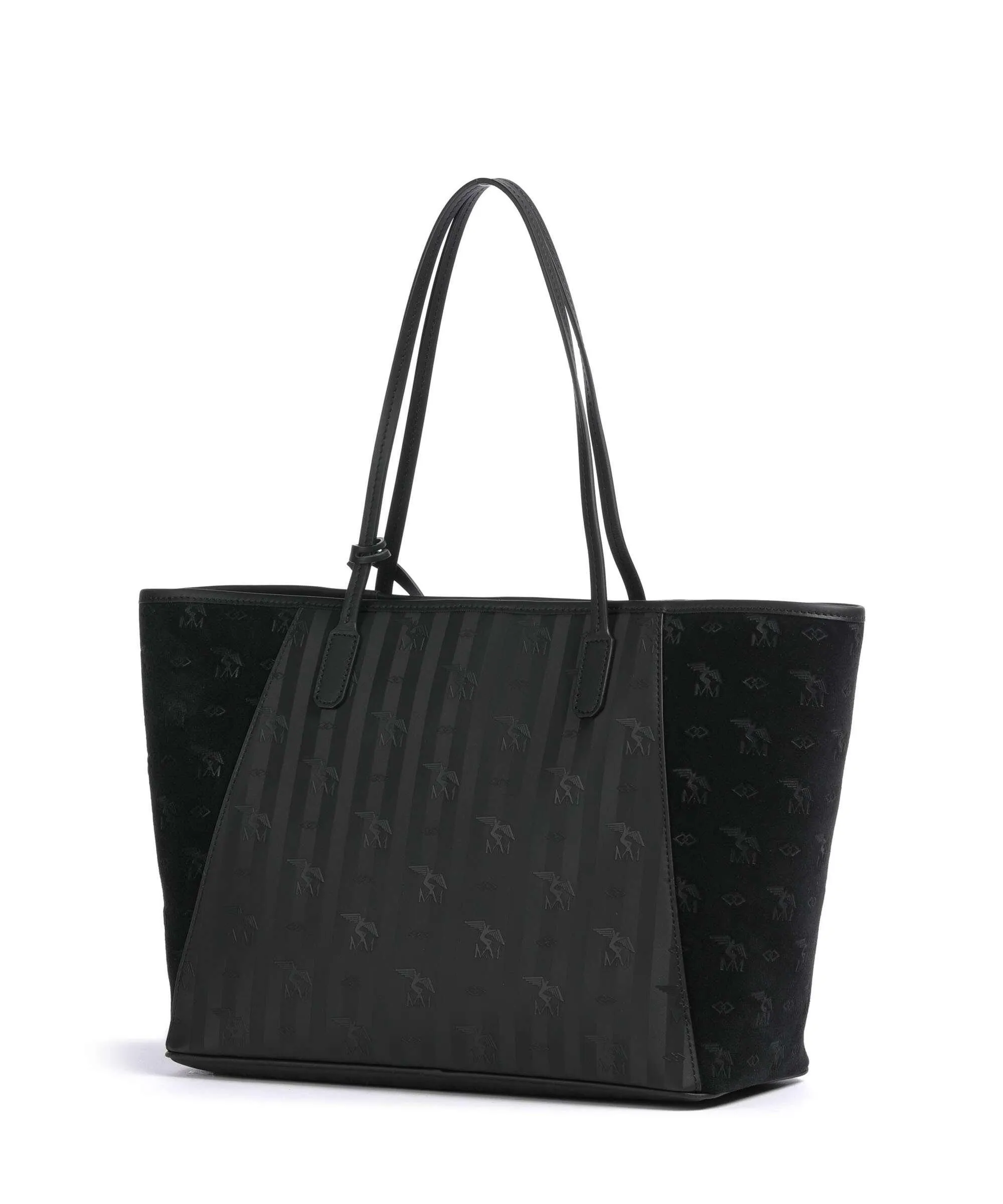  Maison Mollerus Vinour Vinerus Bern Borsa shopper pelle ruvida, tela nero  