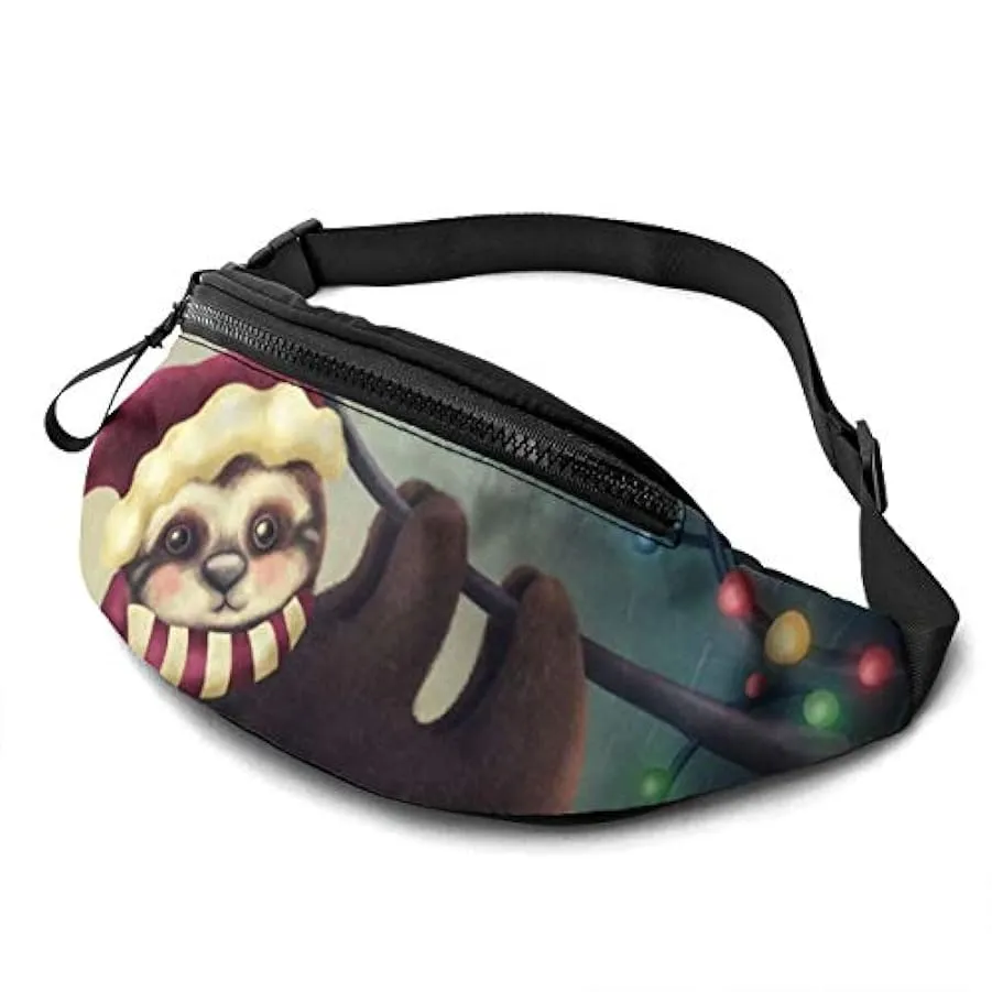 Marsupio per Uomo Donna,Marsupio Christams Sloth Marsupio con Cintura Tasca a Tracolla Regolabile Borsa a Tracolla Borsa sul Pet