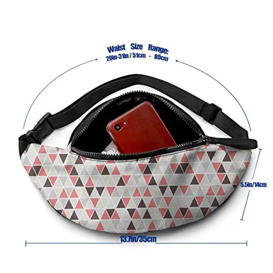 Marsupio per Uomo Donna,Marsupio con Motivo Trigonometrico con Cintura Tasca a Tracolla Regolabile Borsa a Tracolla Borsa sul Pe