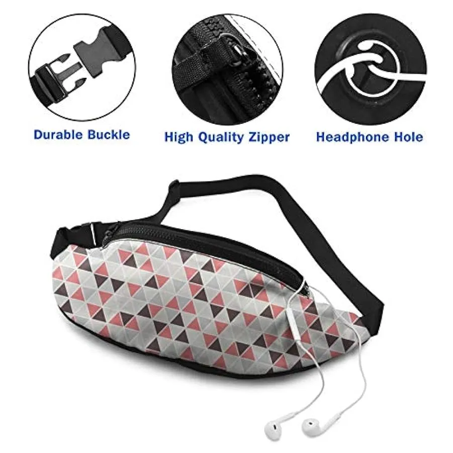 Marsupio per Uomo Donna,Marsupio con Motivo Trigonometrico con Cintura Tasca a Tracolla Regolabile Borsa a Tracolla Borsa sul Pe