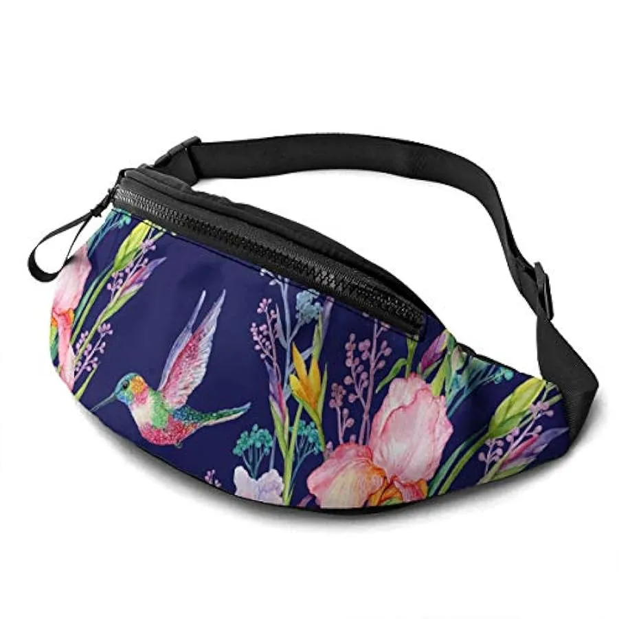 Marsupio per Uomo Donna,Marsupio Fiore Iris con Cintura Tasca a Tracolla Regolabile Borsa a Tracolla Borsa sul Petto per Viaggia