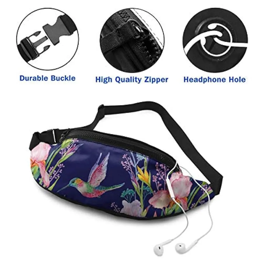 Marsupio per Uomo Donna,Marsupio Fiore Iris con Cintura Tasca a Tracolla Regolabile Borsa a Tracolla Borsa sul Petto per Viaggia