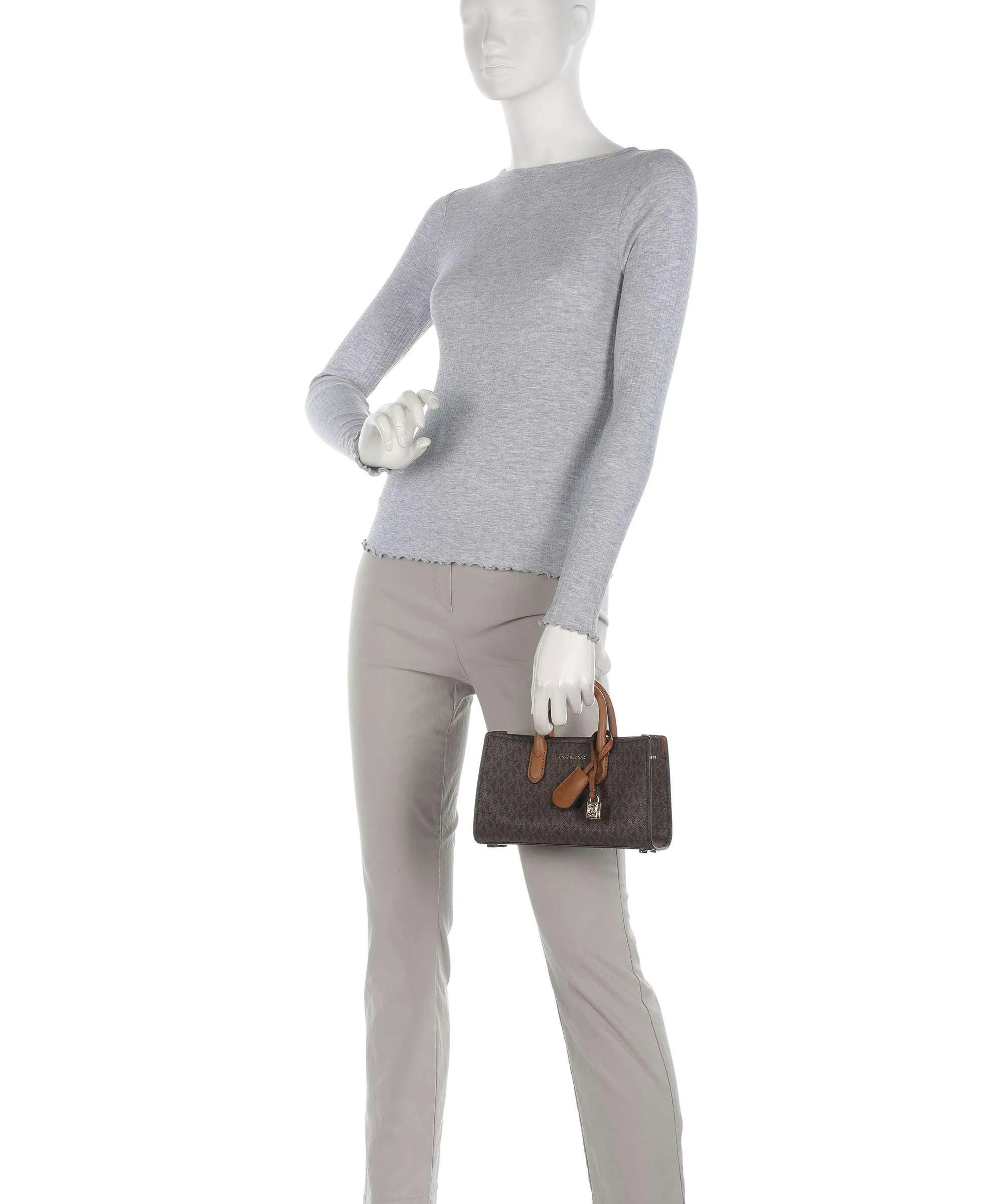  Michael Kors Scarlett Borsa a mano tela marrone scuro  