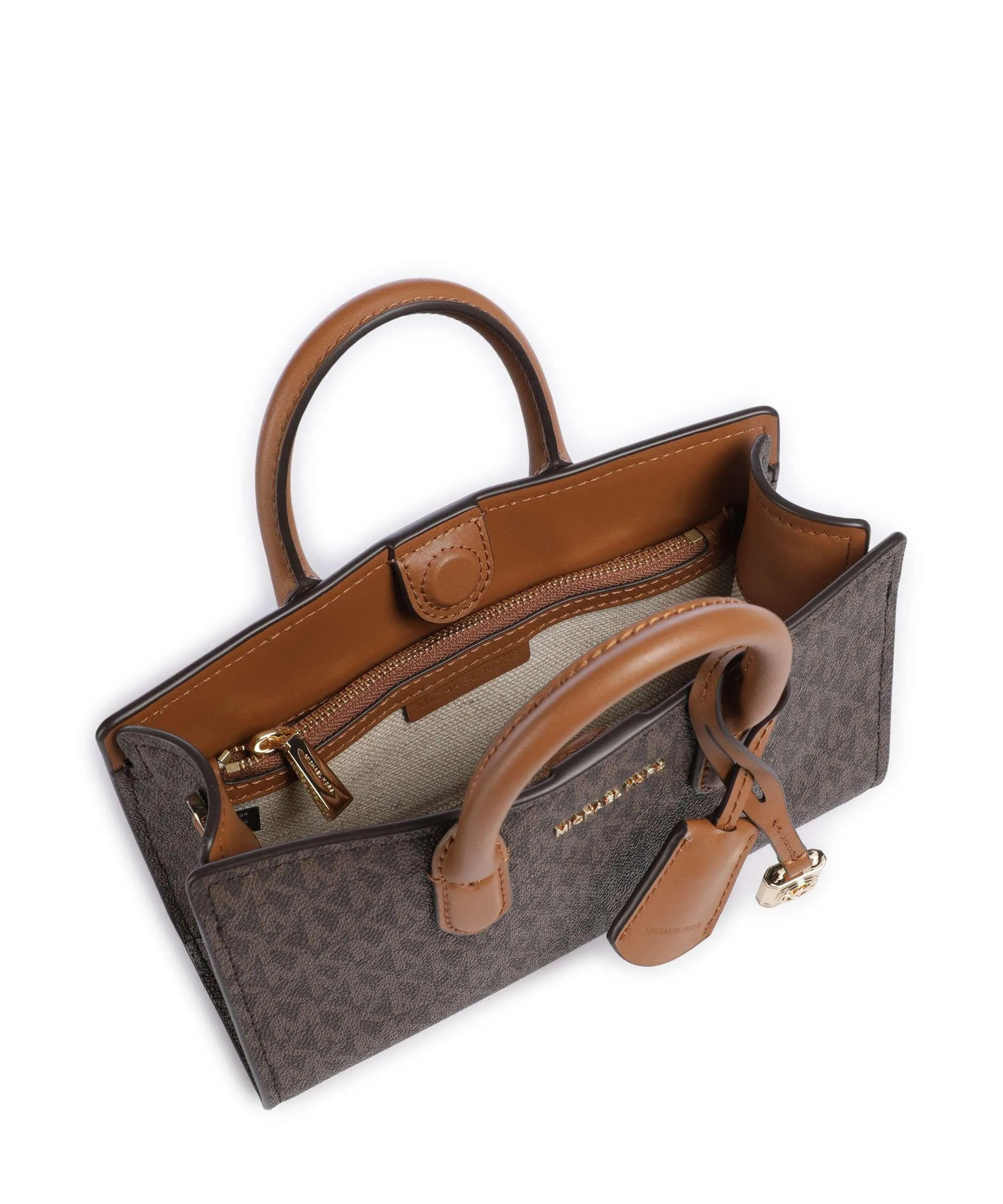  Michael Kors Scarlett Borsa a mano tela marrone scuro  