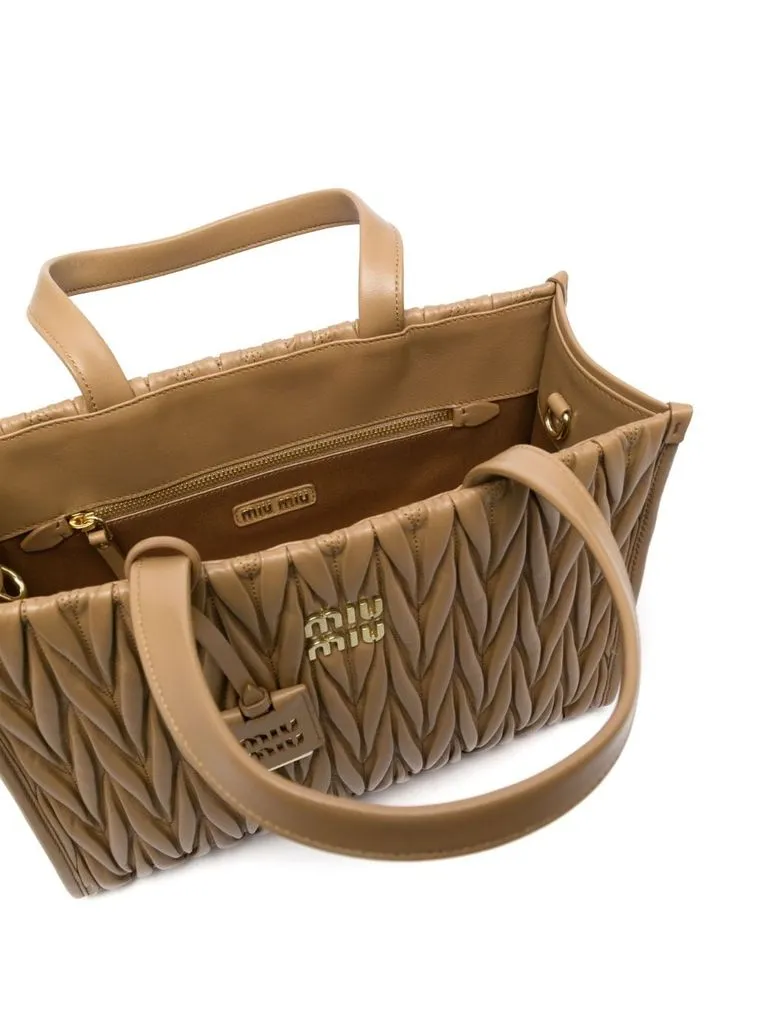 miu miu Borsa shopping in matelassé