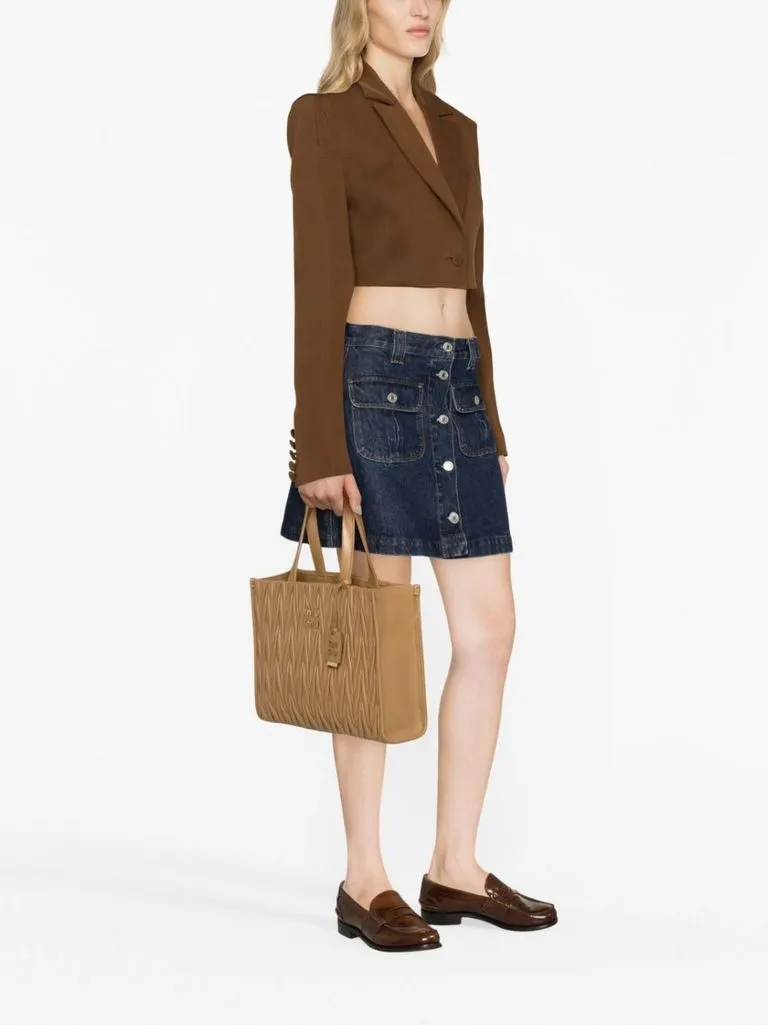 miu miu Borsa shopping in matelassé